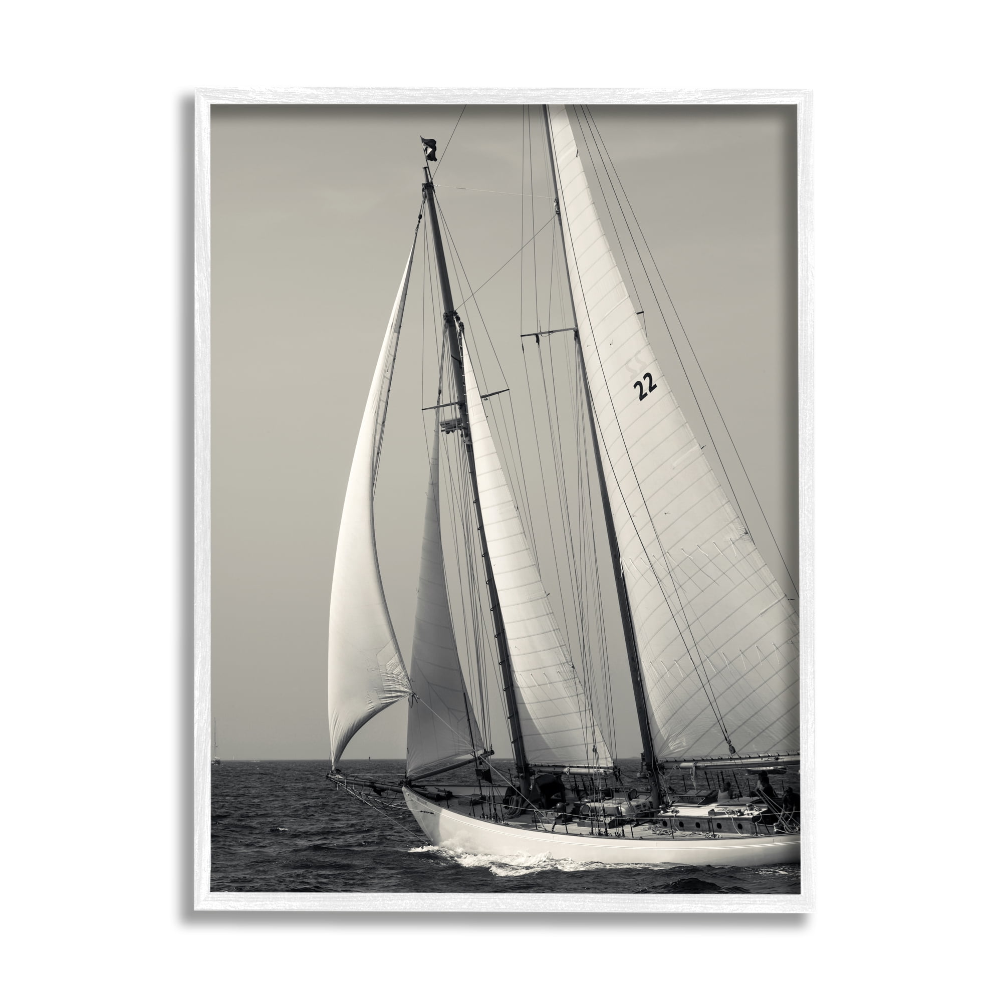 Stupell Indtries Ocean Ship Full Sail Modern Nautical Boat Photography,16 x 20,Design by Danita Delimont