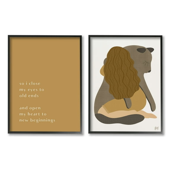 Stupell Indtries Open Heart New Beginnings Phrase Woman Hugging Seal,16 x 20,Design by Birch&Ink