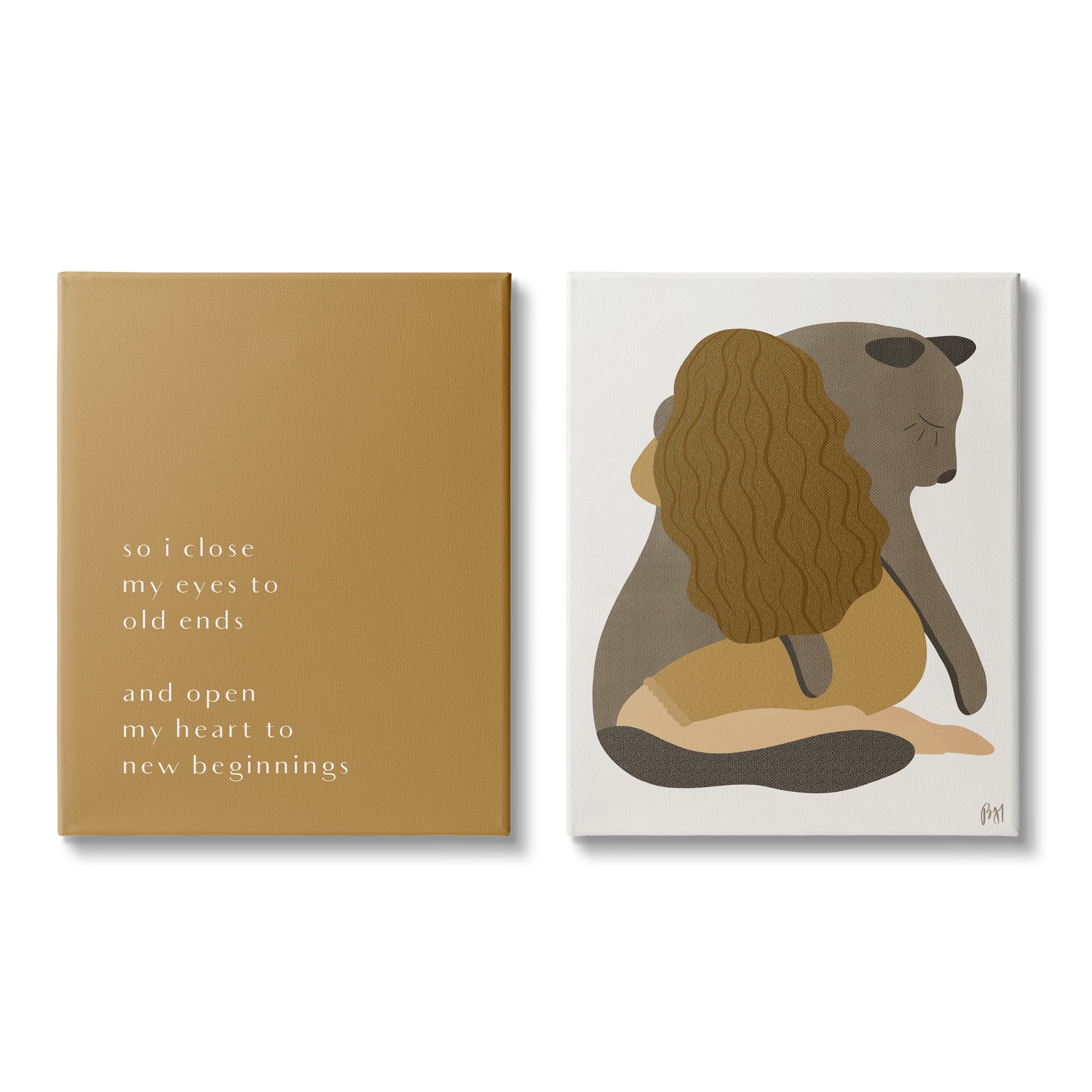 Stupell Indtries Open Heart New Beginnings Phrase Woman Hugging Seal,16 x 20,Design by Birch&Ink