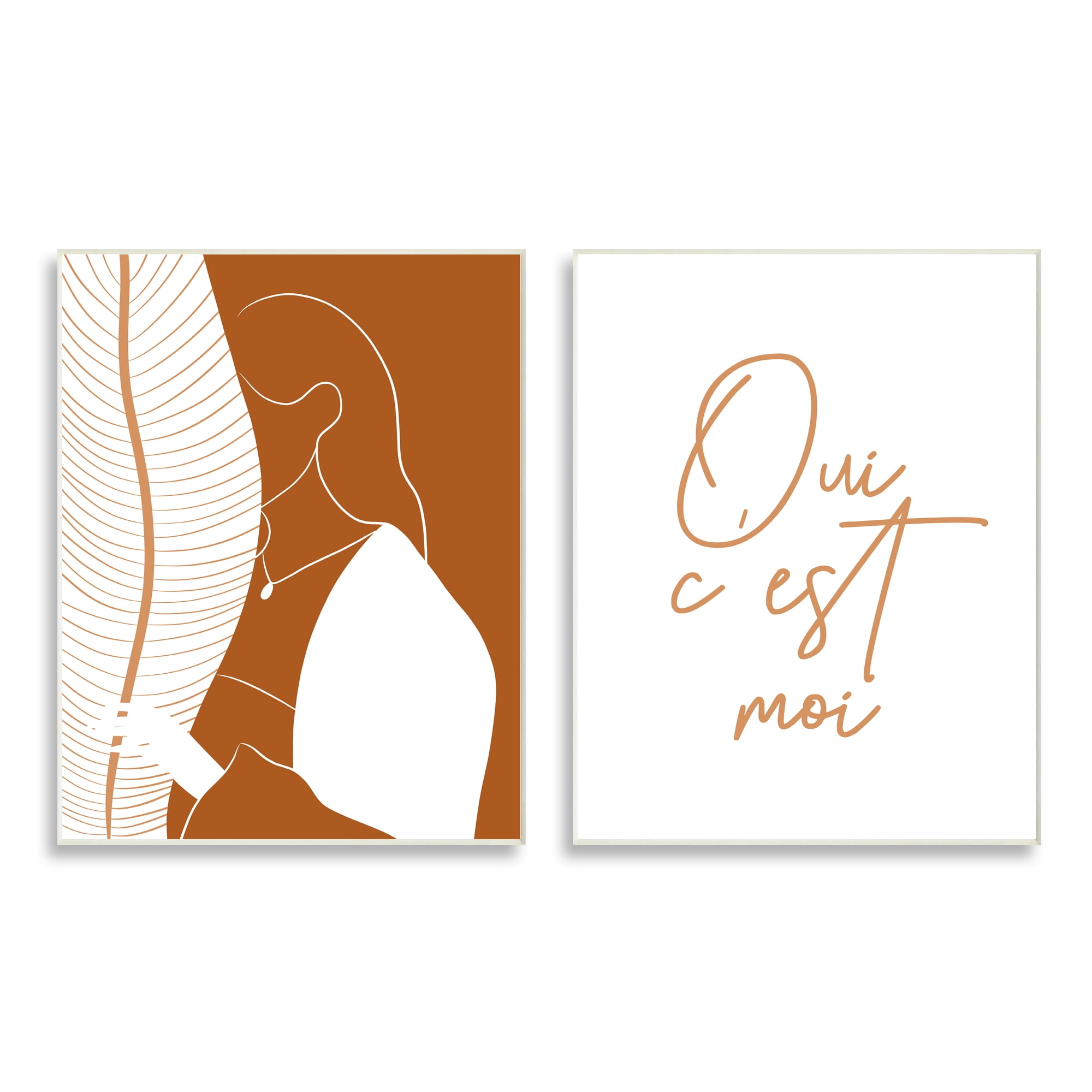 Stupell Indtries Oui C'est Moi French Phrase Woman Behind Palms,10 x 15,Design by Birch&Ink