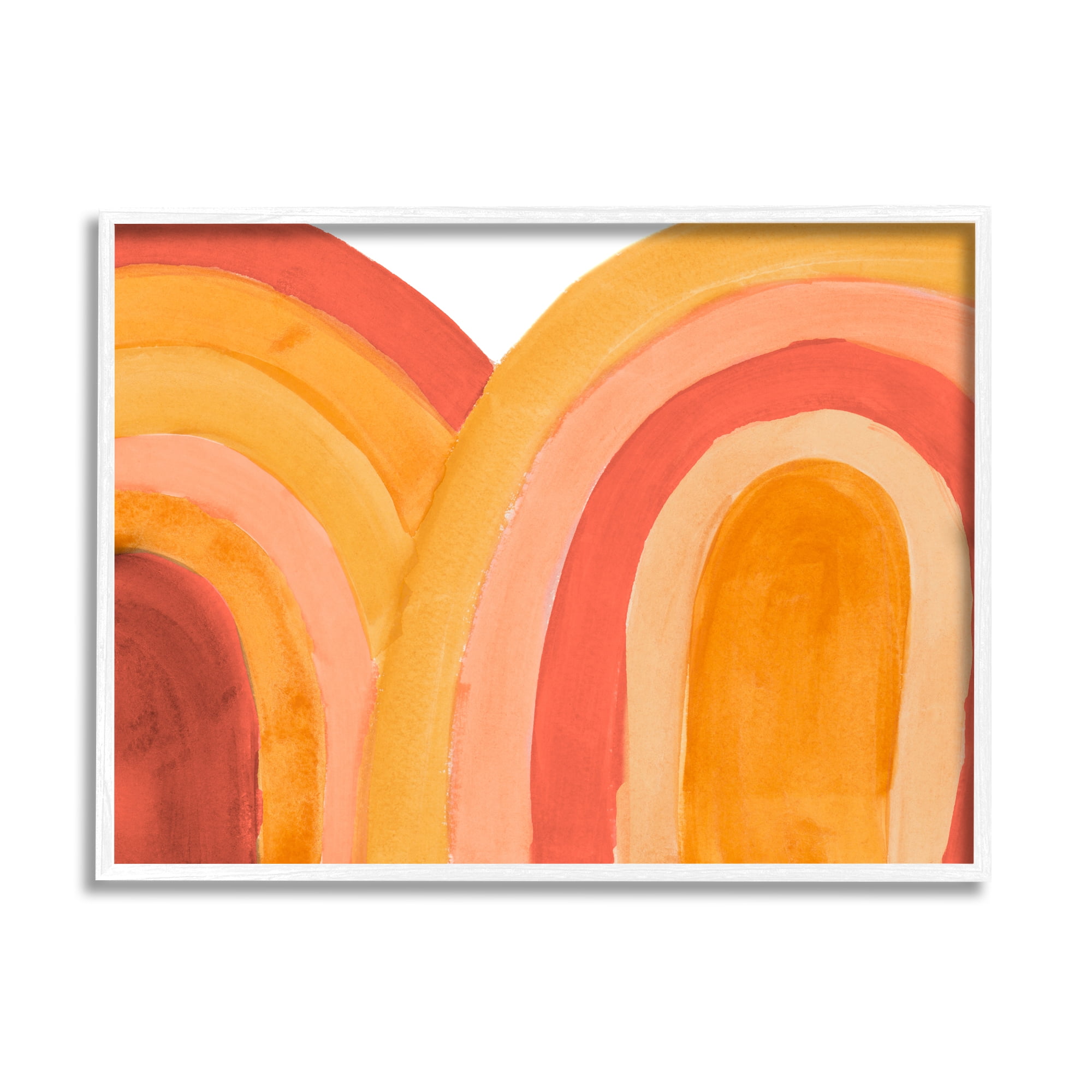 Stupell Indtries Overlapping Summer Rainbows Bold Red Orange Curves,14 x 11,Design by Emily Navas