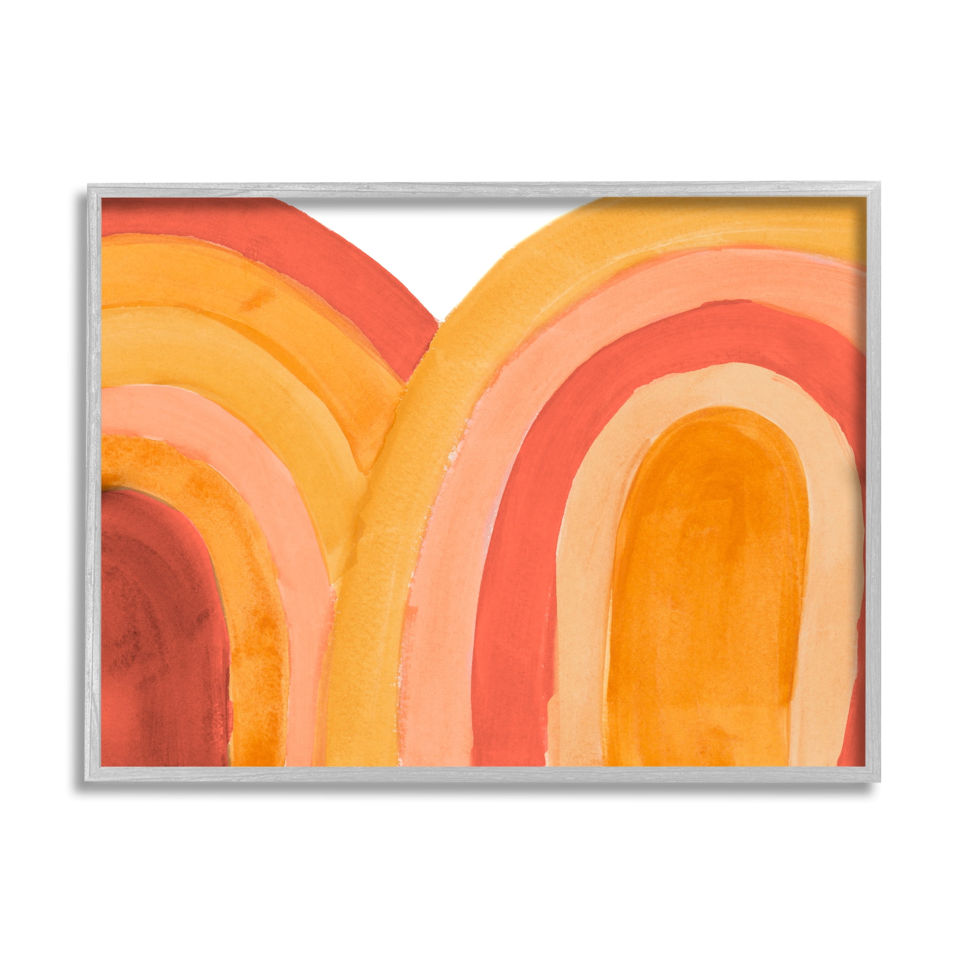 Stupell Indtries Overlapping Summer Rainbows Bold Red Orange Curves,14 x 11,Design by Emily Navas