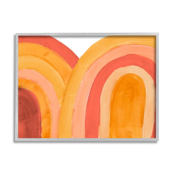 Stupell Indtries Overlapping Summer Rainbows Bold Red Orange Curves,14 x 11,Design by Emily Navas