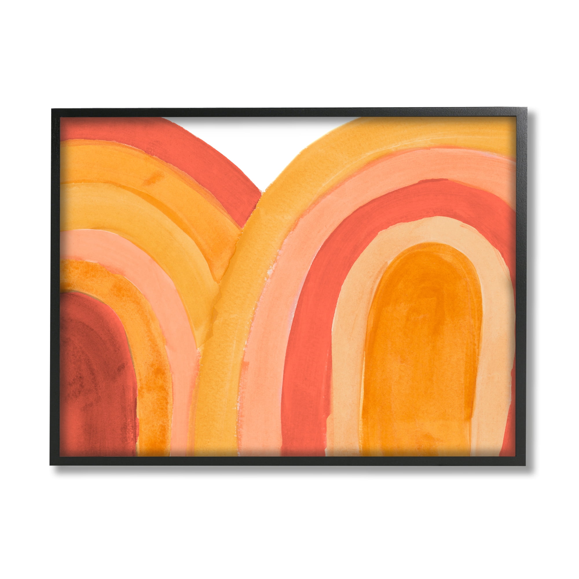 Stupell Indtries Overlapping Summer Rainbows Bold Red Orange Curves,14 x 11,Design by Emily Navas