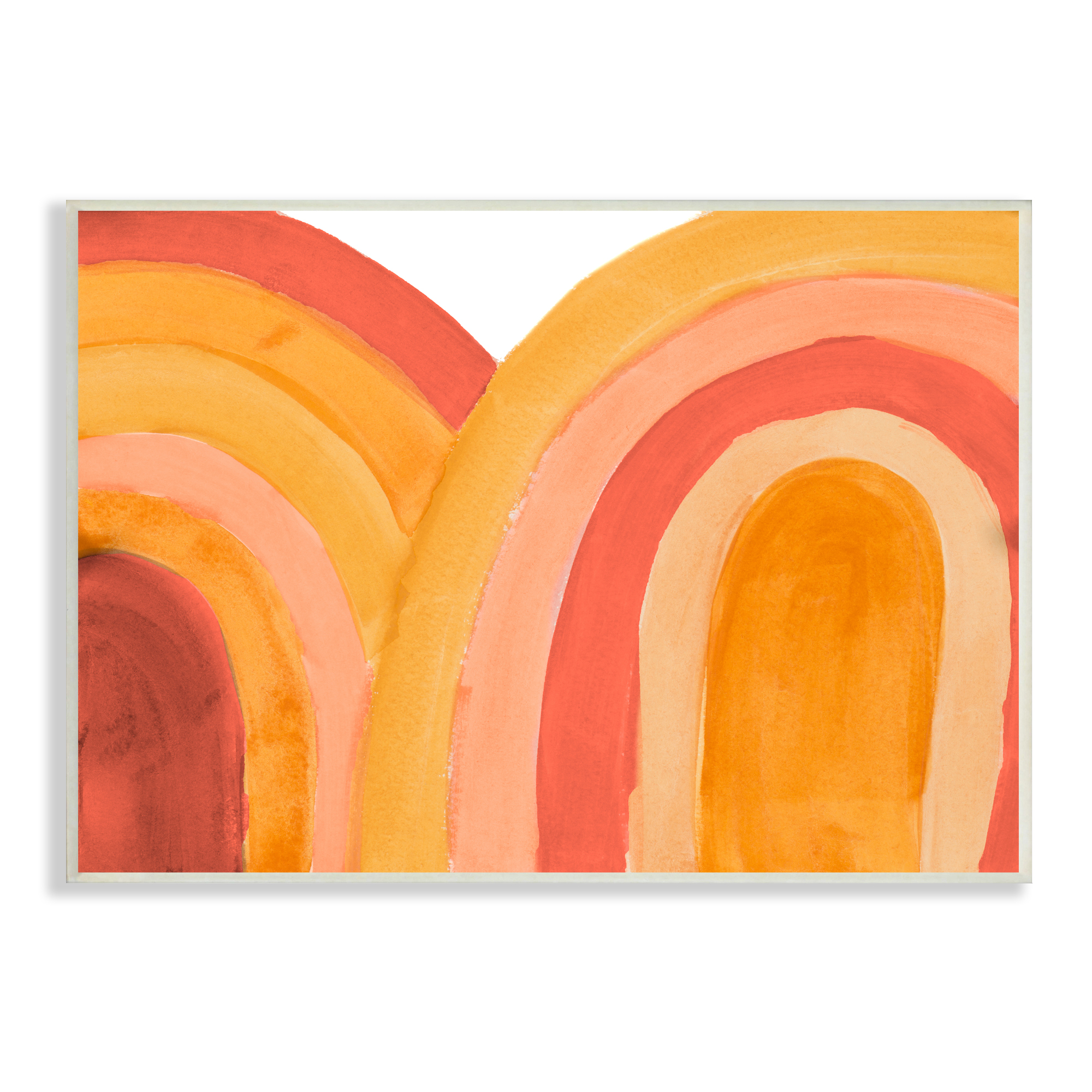 Stupell Indtries Overlapping Summer Rainbows Bold Red Orange Curves,19 x 13,Design by Emily Navas