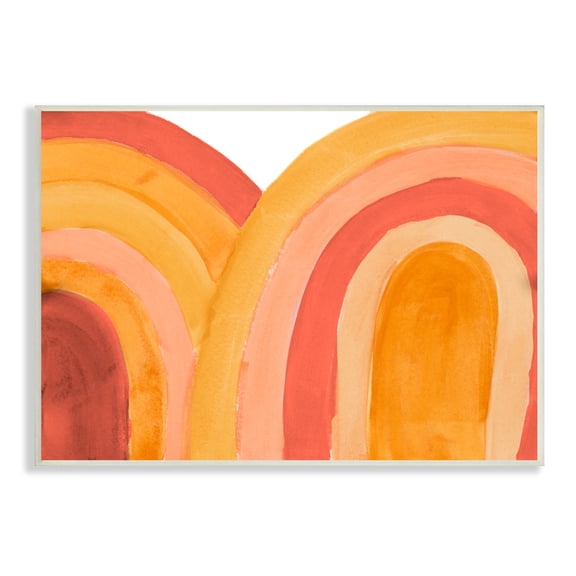 Stupell Indtries Overlapping Summer Rainbows Bold Red Orange Curves,19 x 13,Design by Emily Navas