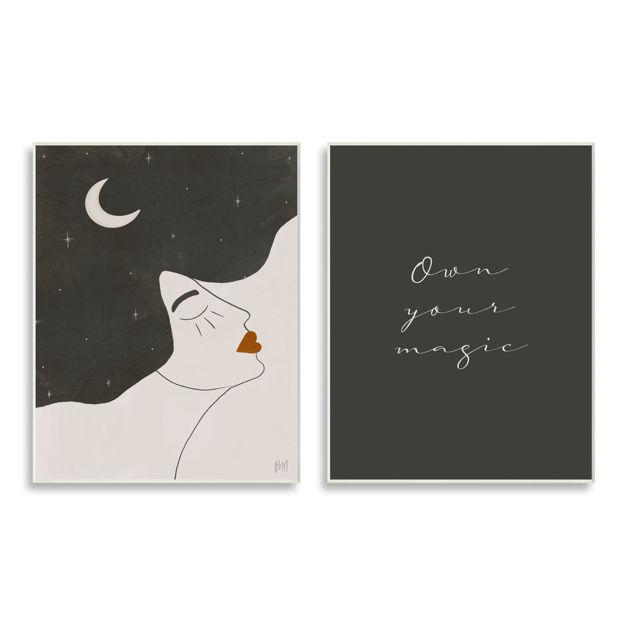 Stupell Indtries Own Your Magic Phrase Abstract Starry Night Hair,13 x 19,Design by Birch&Ink