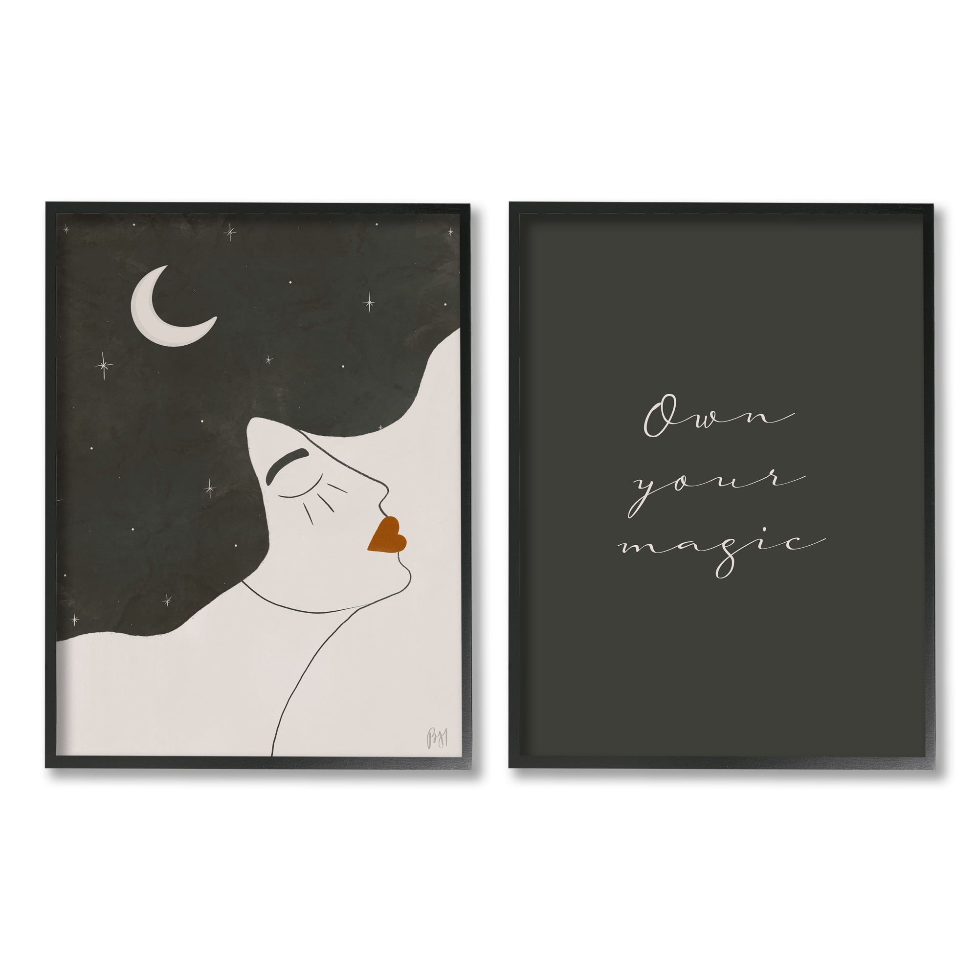 Stupell Indtries Own Your Magic Phrase Abstract Starry Night Hair,16 x 20,Design by Birch&Ink