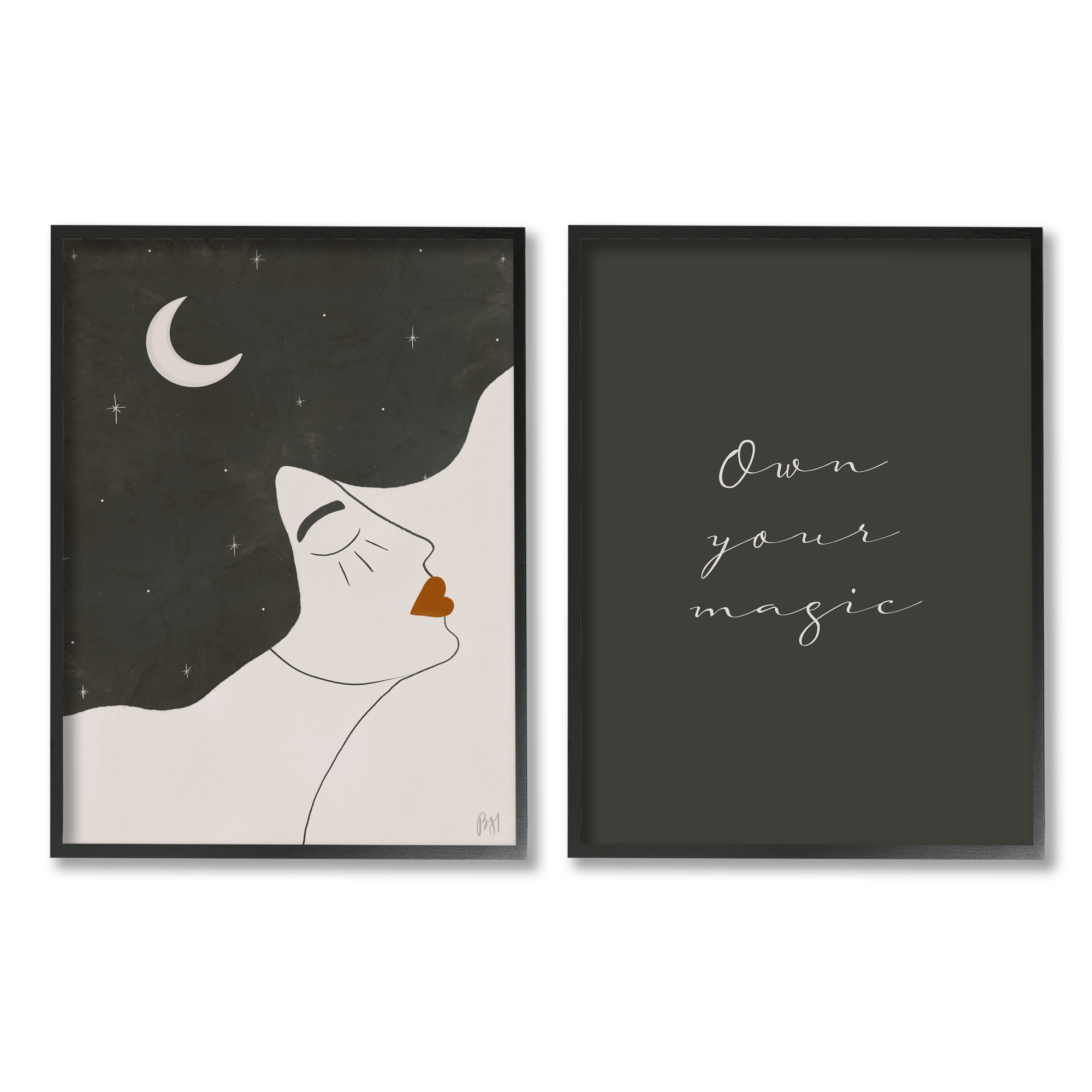 Stupell Indtries Own Your Magic Phrase Abstract Starry Night Hair,24 x 30,Design by Birch&Ink