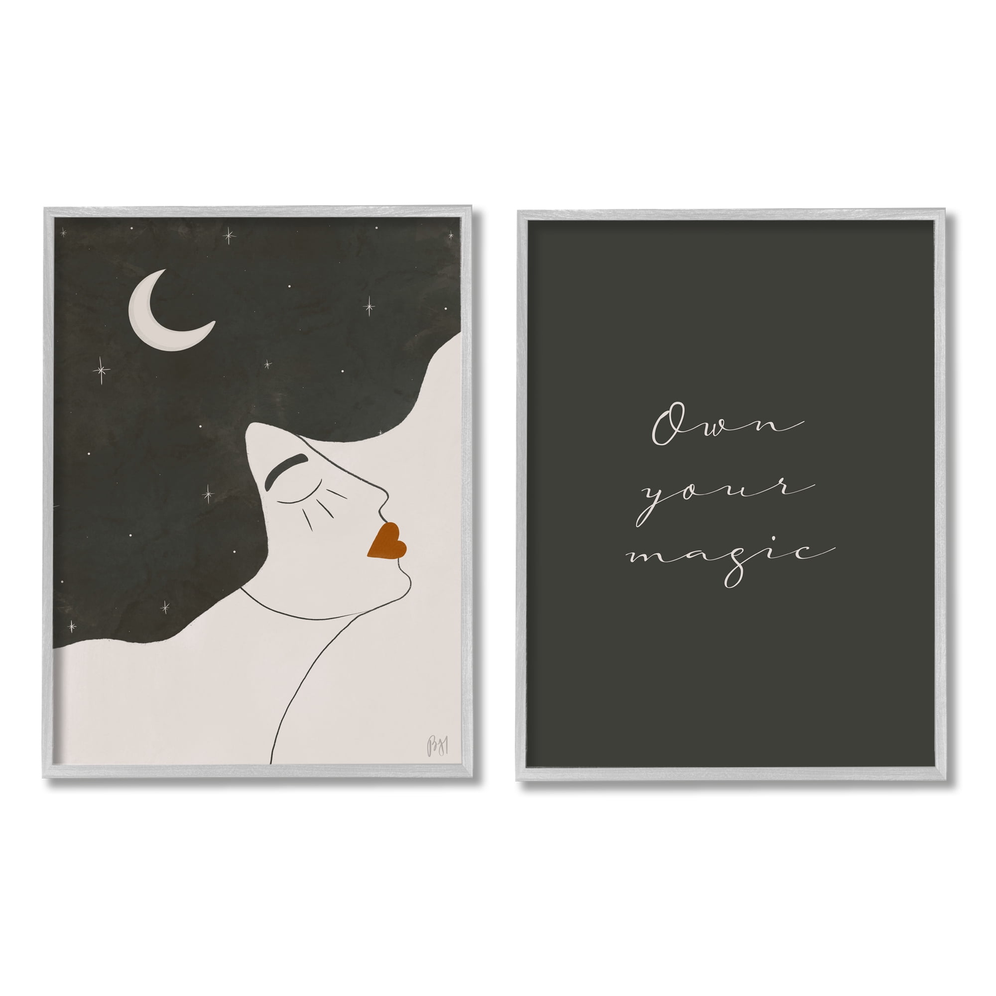 Stupell Indtries Own Your Magic Phrase Abstract Starry Night Hair,24 x 30,Design by Birch&Ink