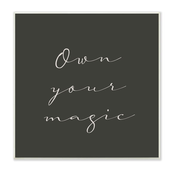 Stupell Indtries Own Your Magic Phrase Minimal Cursive Typography,12 x 12,Design by Birch&Ink
