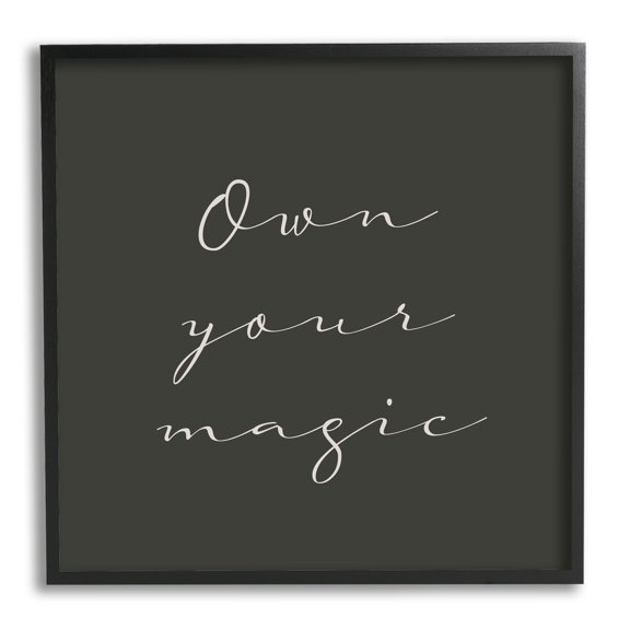Stupell Indtries Own Your Magic Phrase Minimal Cursive Typography,12 x 12,Design by Birch&Ink