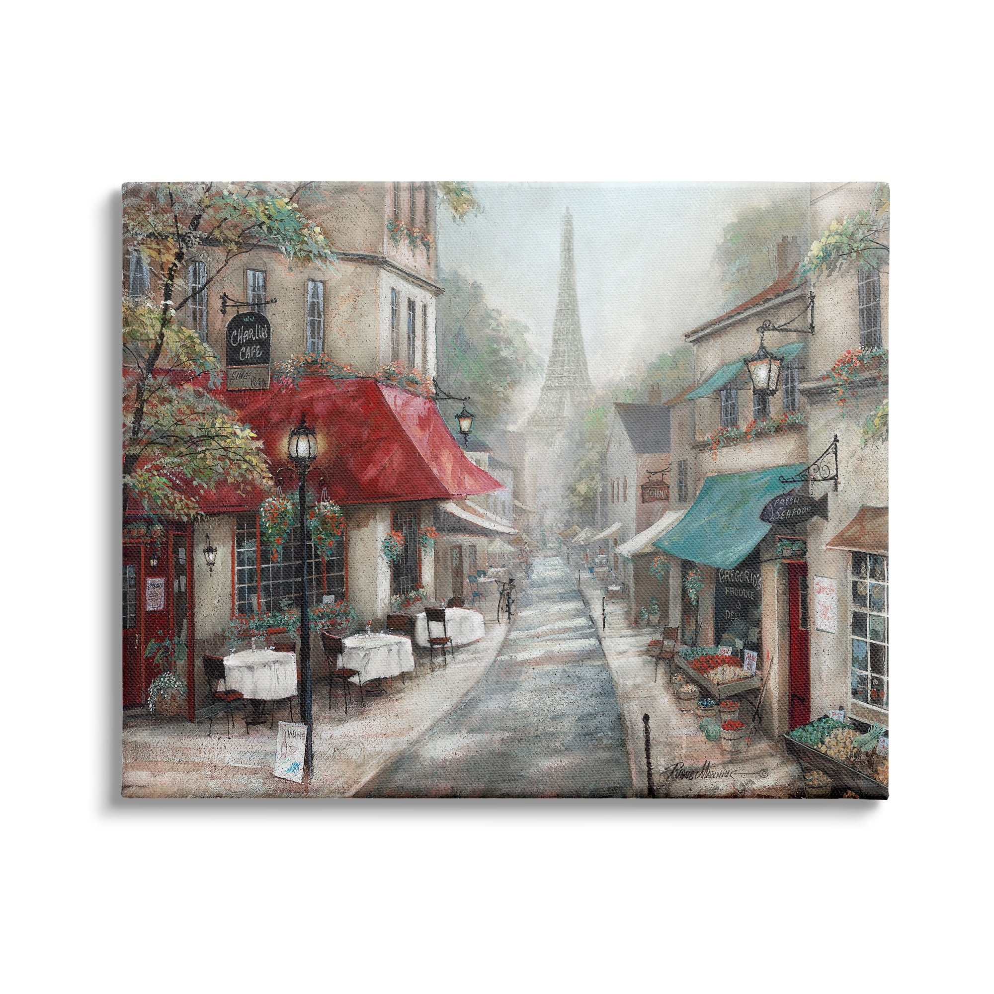 Stupell Indtries Parisian City Streets Traditional Countryside Bistro Architecture,20 x 16,Design by Ruane Manning