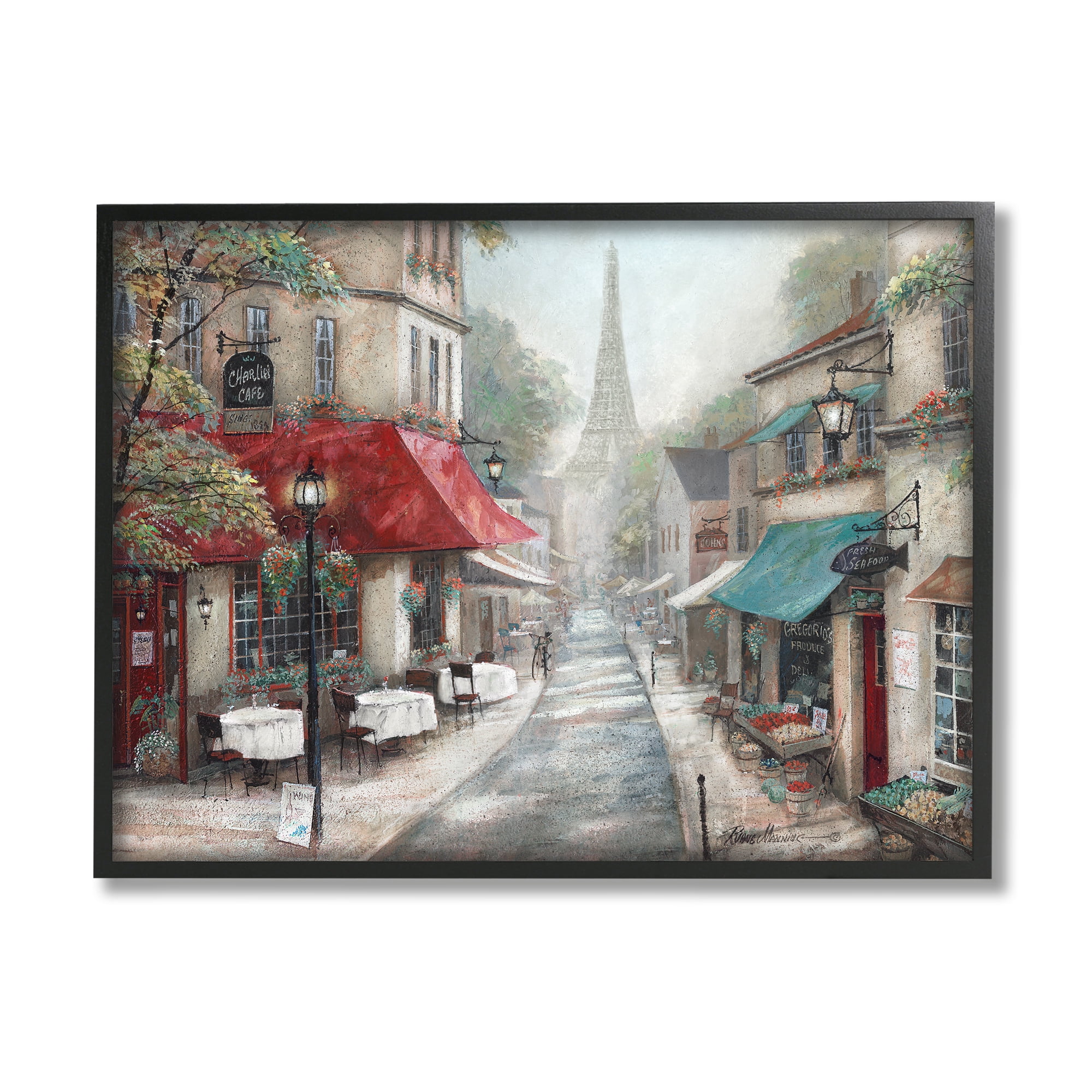 Stupell Indtries Parisian City Streets Traditional Countryside Bistro Architecture,20 x 16,Design by Ruane Manning