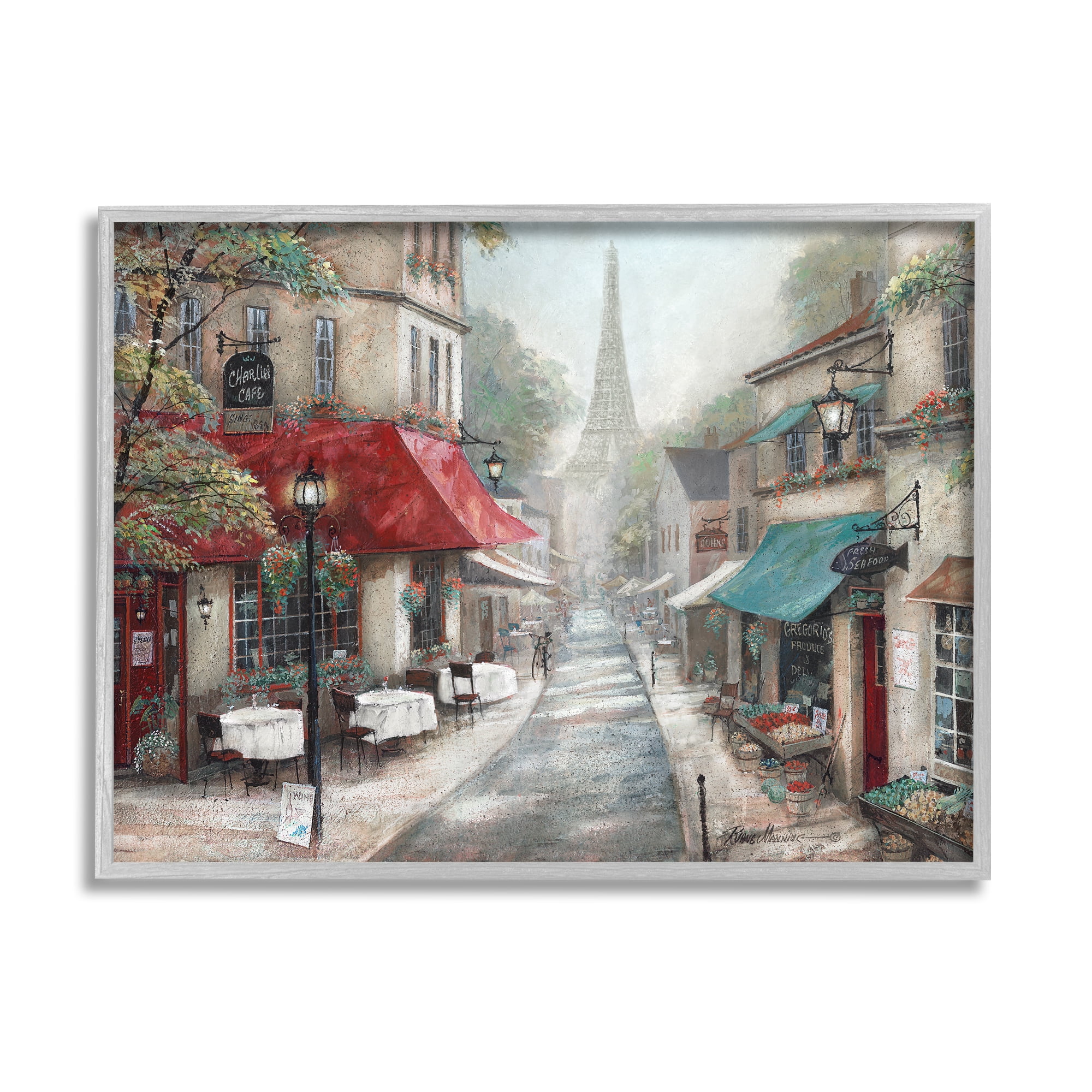 Stupell Indtries Parisian City Streets Traditional Countryside Bistro Architecture,30 x 24,Design by Ruane Manning