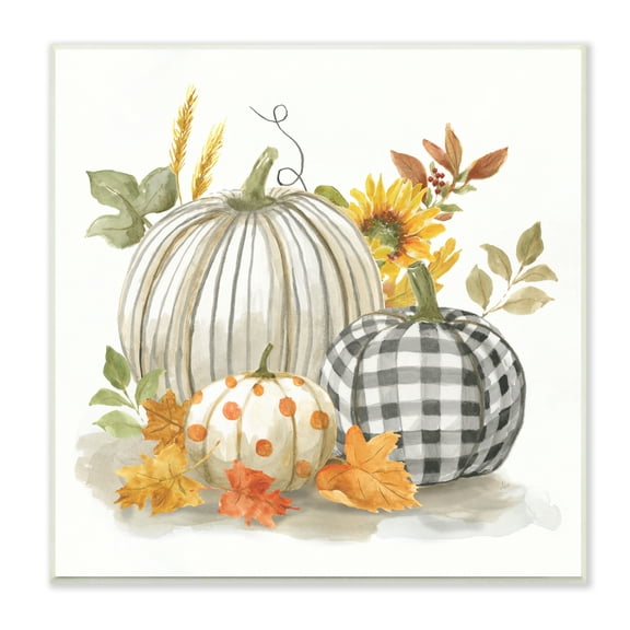 Stupell Indtries Patterned Pumpkins Autumn Harvest Country Still Life ,12 x 12,Design by Nan
