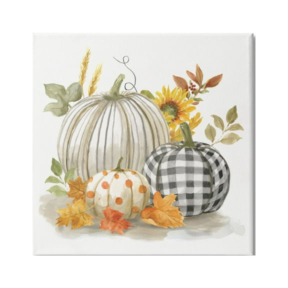 Stupell Indtries Patterned Pumpkins Autumn Harvest Country Still Life ,30 x 30,Design by Nan