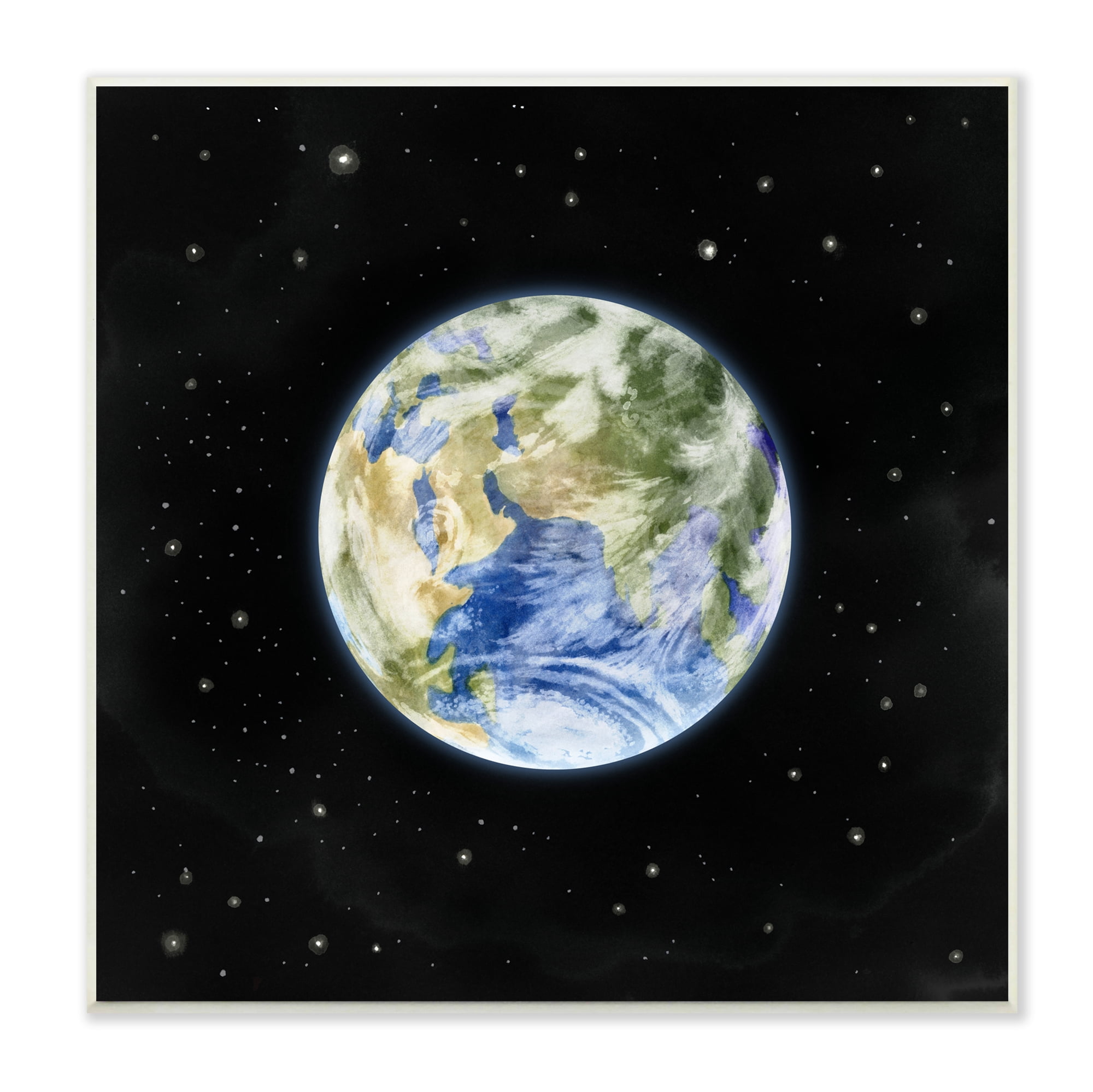 Stupell Indtries Planet Earth Surrounded By Stars Outer Space Sky,12 x 12,Design by Grace Popp&nbsp;