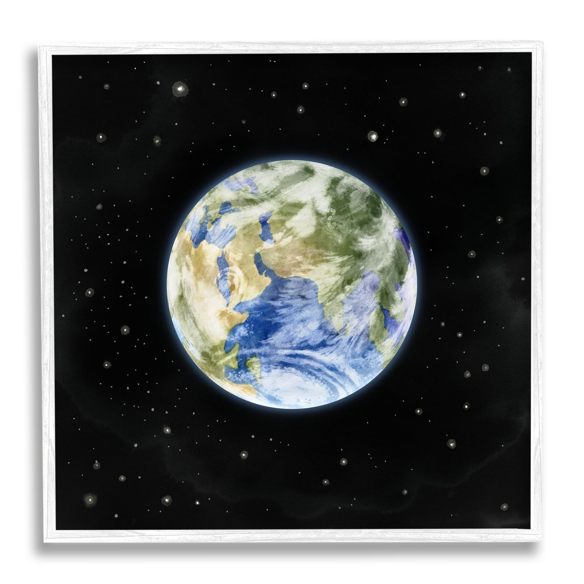 Stupell Indtries Planet Earth Surrounded By Stars Outer Space Sky,24 x 24,Design by Grace Popp&nbsp;