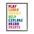 thumbnail image 1 of Stupell Indtries Play Learn Inspire Create Phrase List Rainbow Text,16 x 20,Design by Anna Quach, 1 of 7