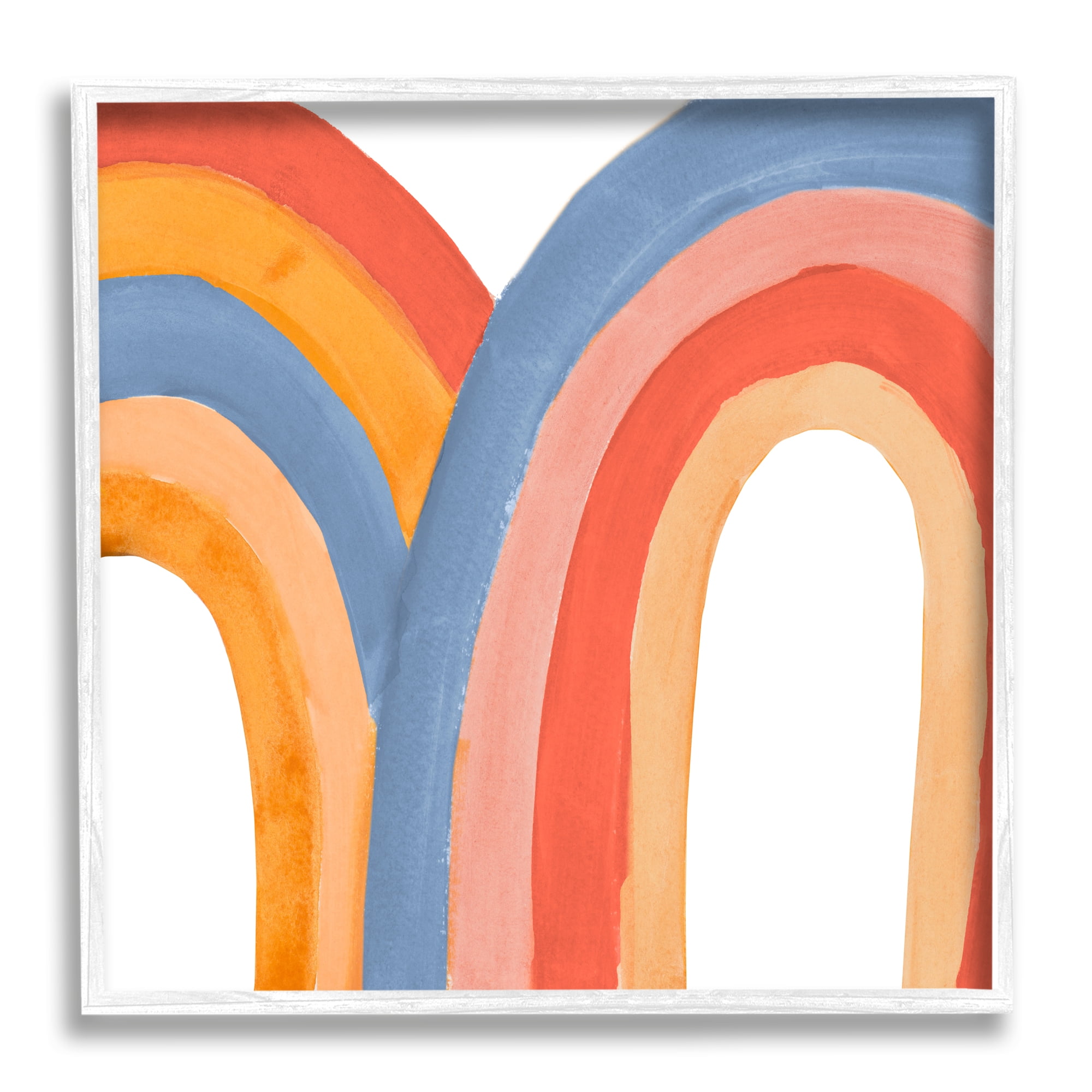 Stupell Indtries Playful Double Rainbow Arches Blue Red Orange,17 x 17,Design by Emily Navas