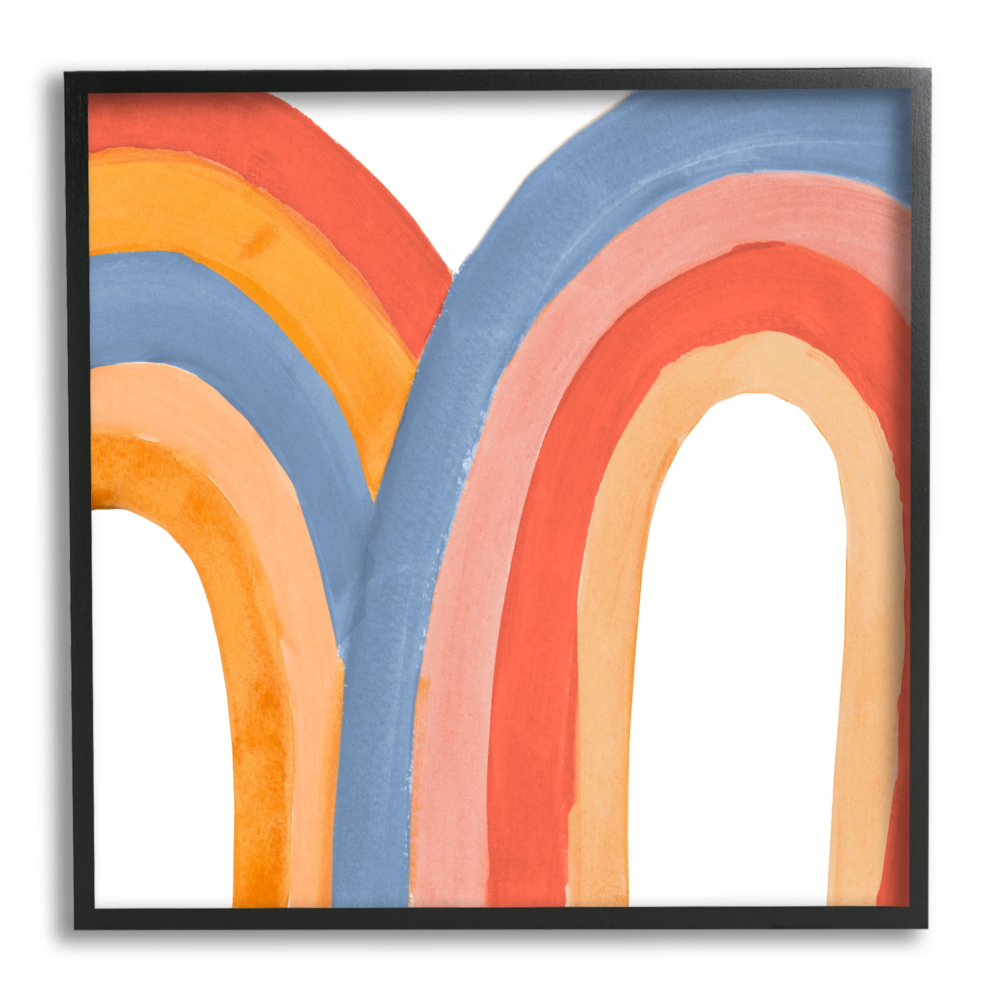 Stupell Indtries Playful Double Rainbow Arches Blue Red Orange,24 x 24,Design by Emily Navas