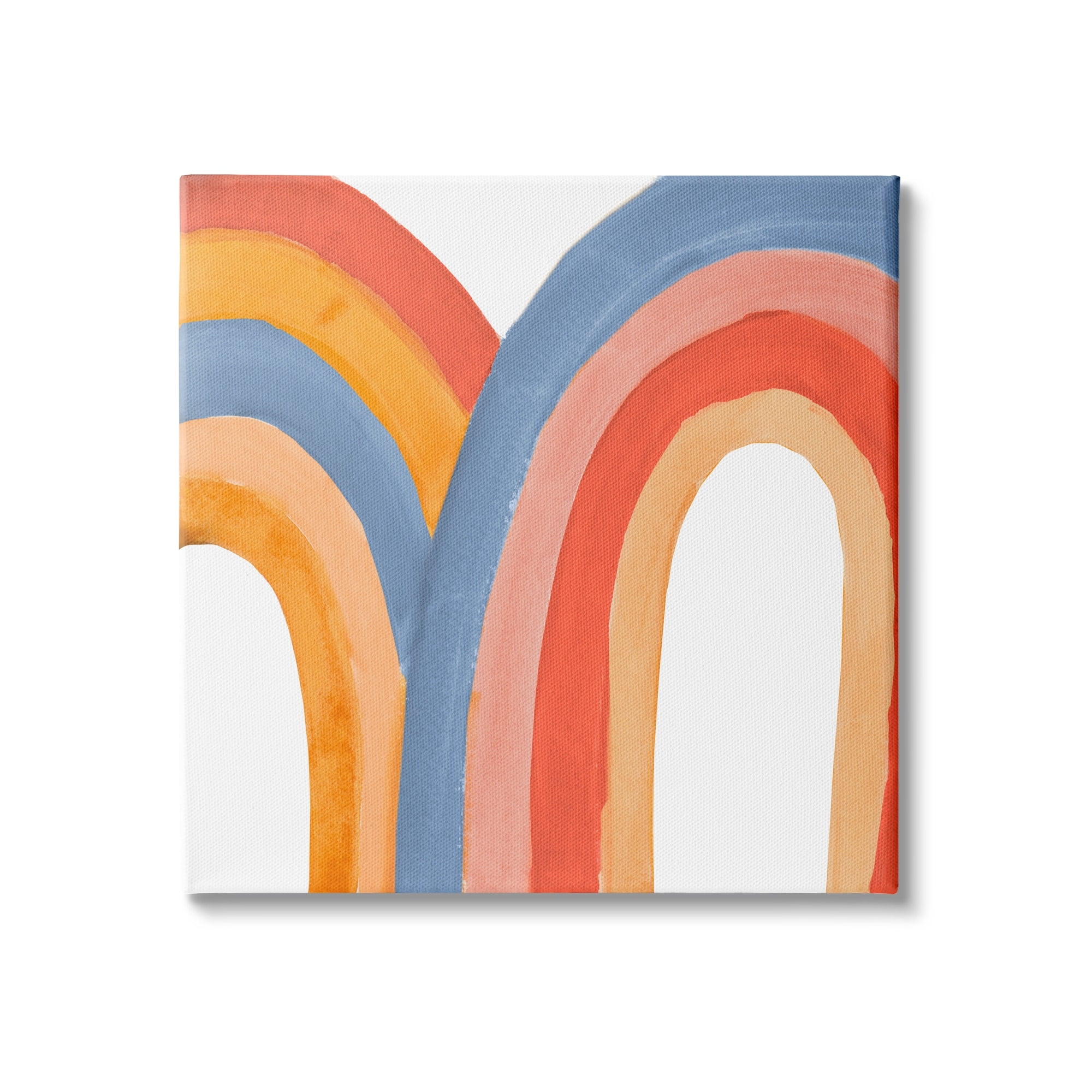 Stupell Indtries Playful Double Rainbow Arches Blue Red Orange,24 x 24,Design by Emily Navas