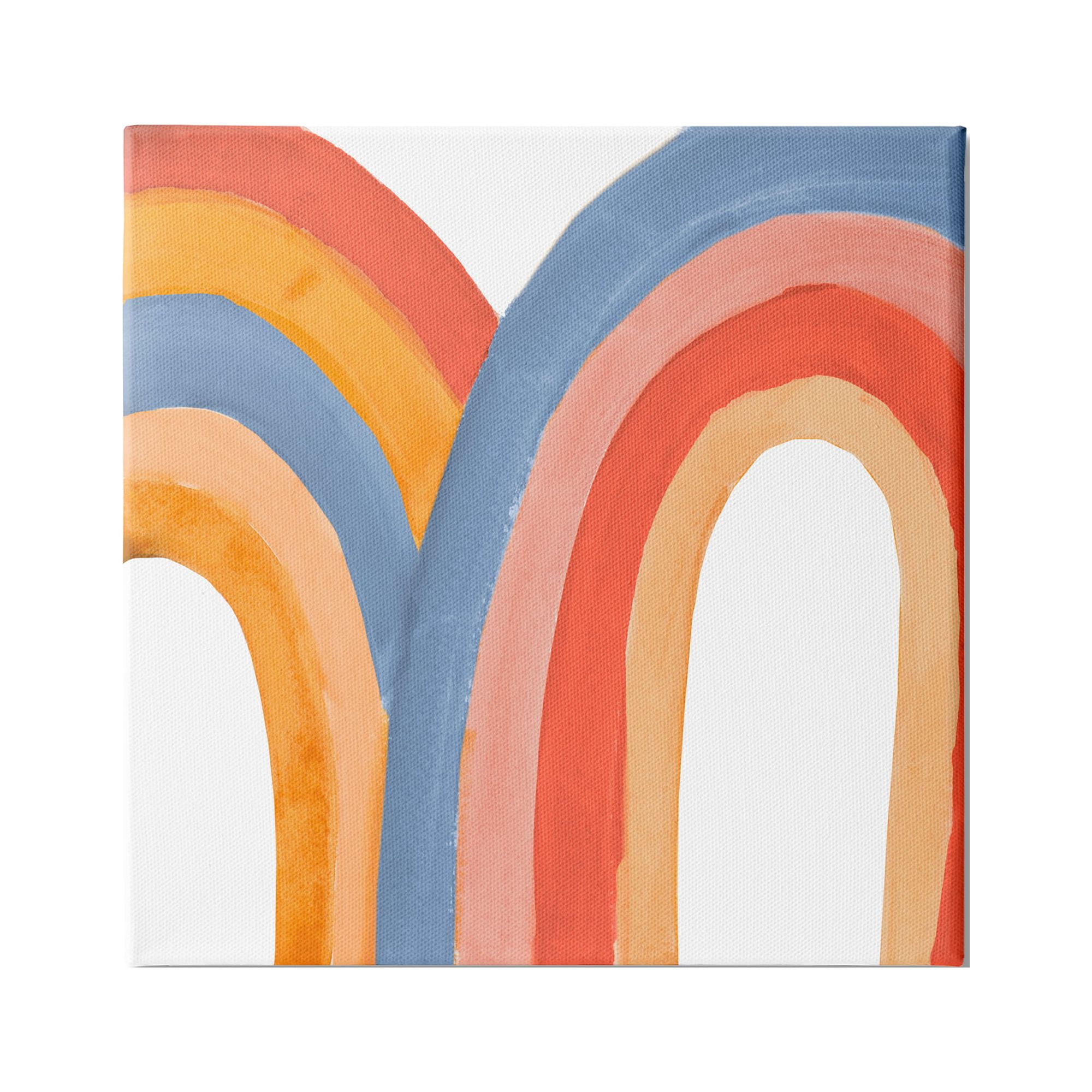 Stupell Indtries Playful Double Rainbow Arches Blue Red Orange,36 x 36,Design by Emily Navas