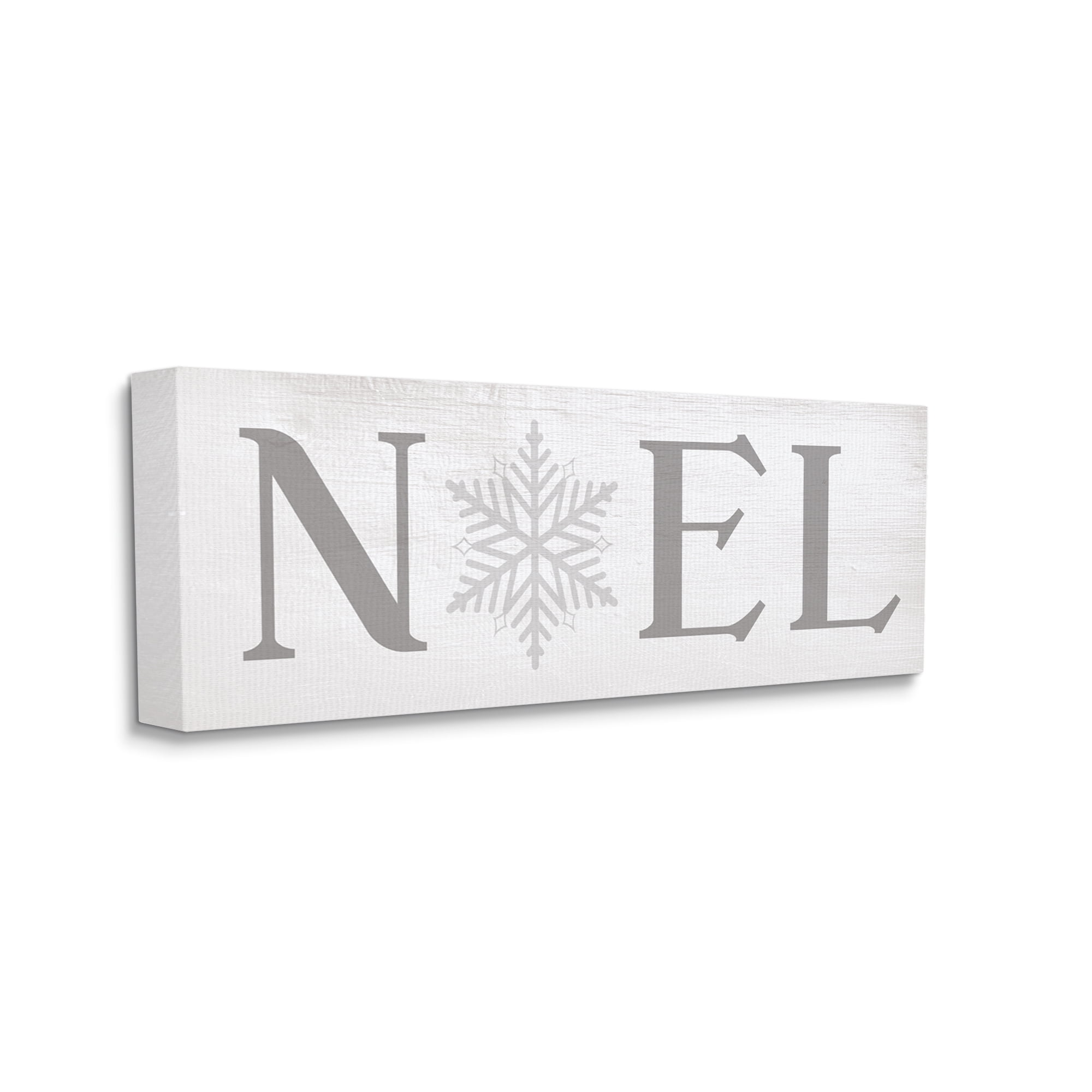 Stupell Industries Noel Christmas Phrase Winter Snowflake Typography Typography Painting Gallery Wrapped Canvas Art Print Wall Art, 17 x 40