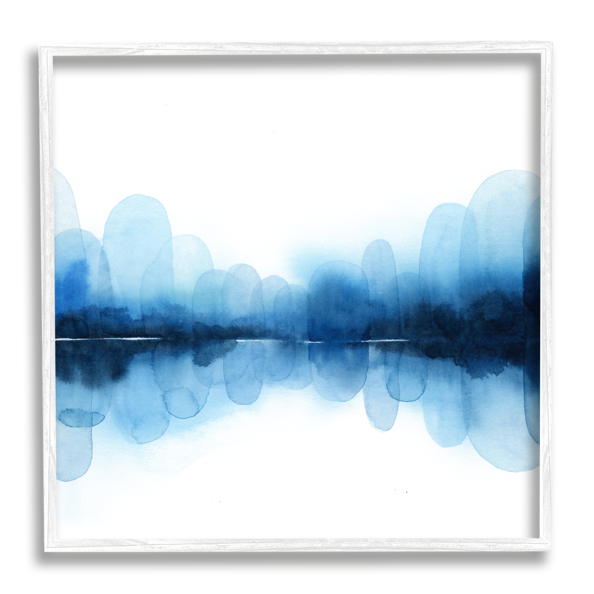 Stupell Indtries Reflecting Blue Arches Abstract Layered Shapes over White,24 x 24,Design by Grace Popp