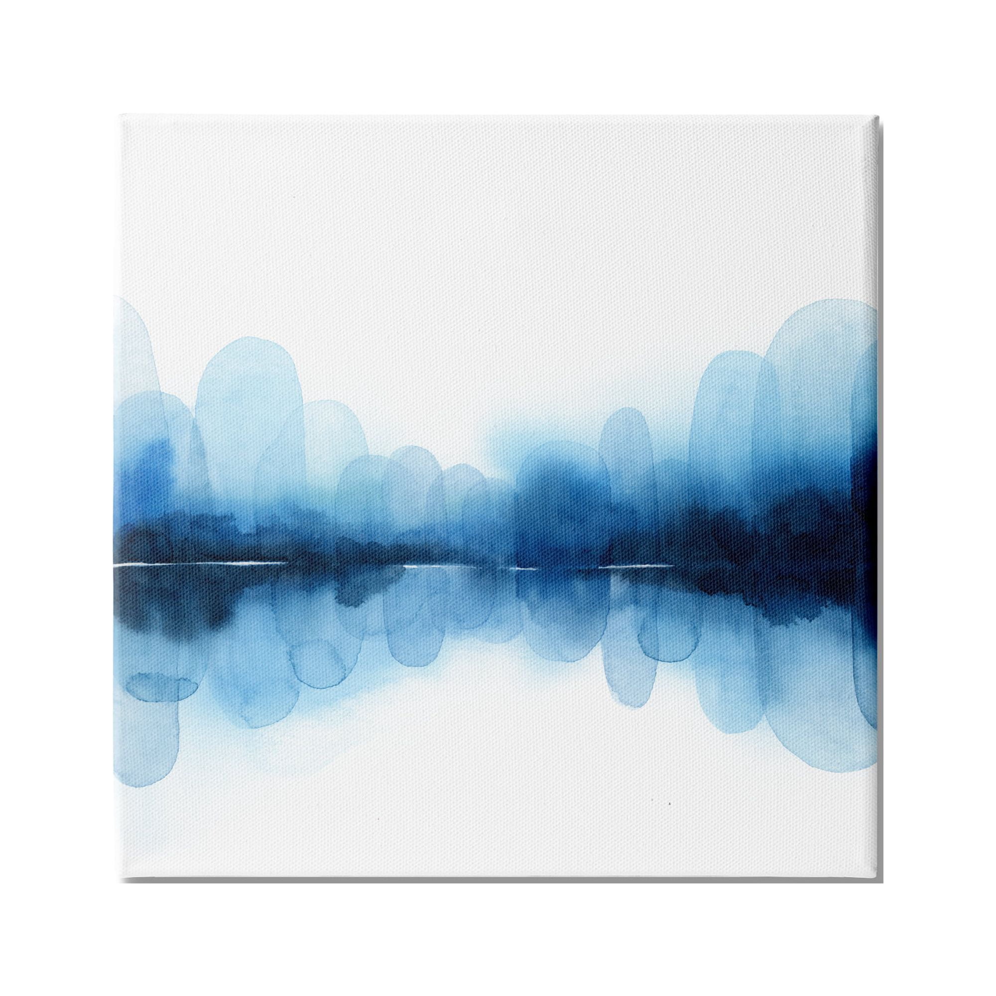 Stupell Indtries Reflecting Blue Arches Abstract Layered Shapes over White,36 x 36,Design by Grace Popp
