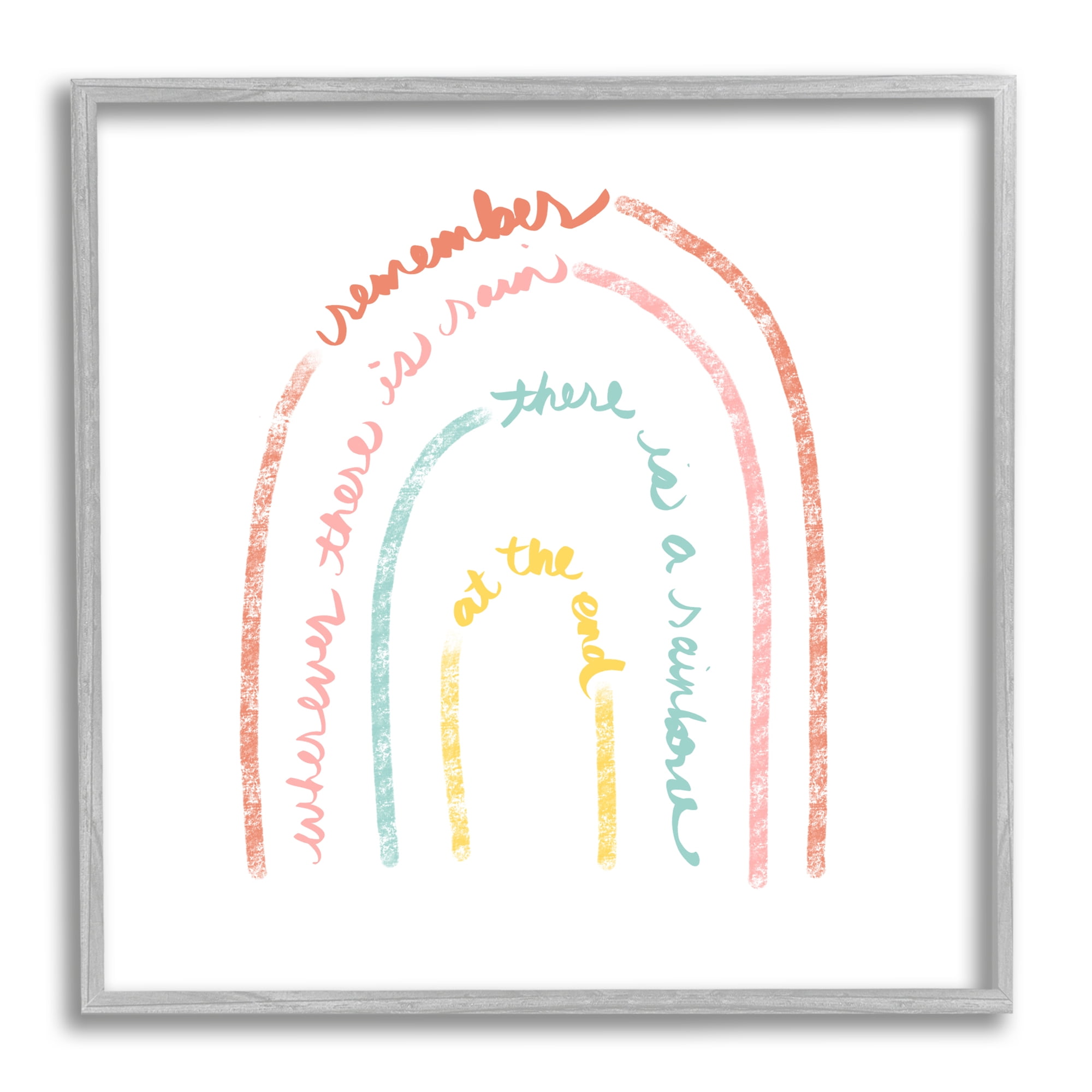 Stupell Indtries Remember Where There Is Rain Phrase Text Rainbow,12 x 12,Design by Anna Quach