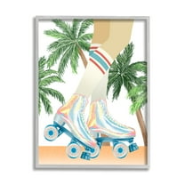 Stupell Indtries Retro Pop Roller Skates Tropical Palm Tree Summer,24 x 30,Design by Ziwei Li