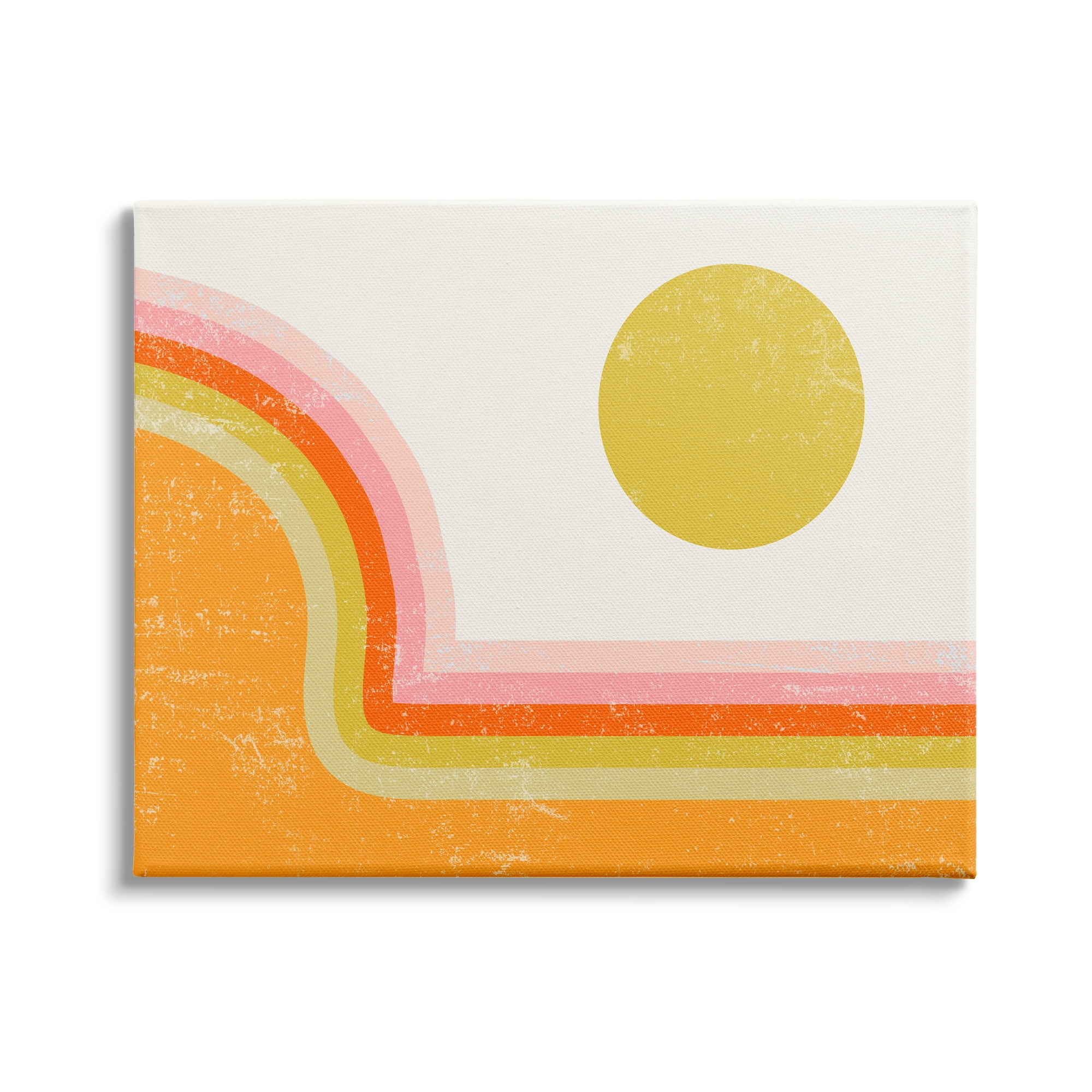 Stupell Indtries Retro Summer Sun Landscape Bold Orange Pink Mountain,40 x 30,Design by Daphne Polselli