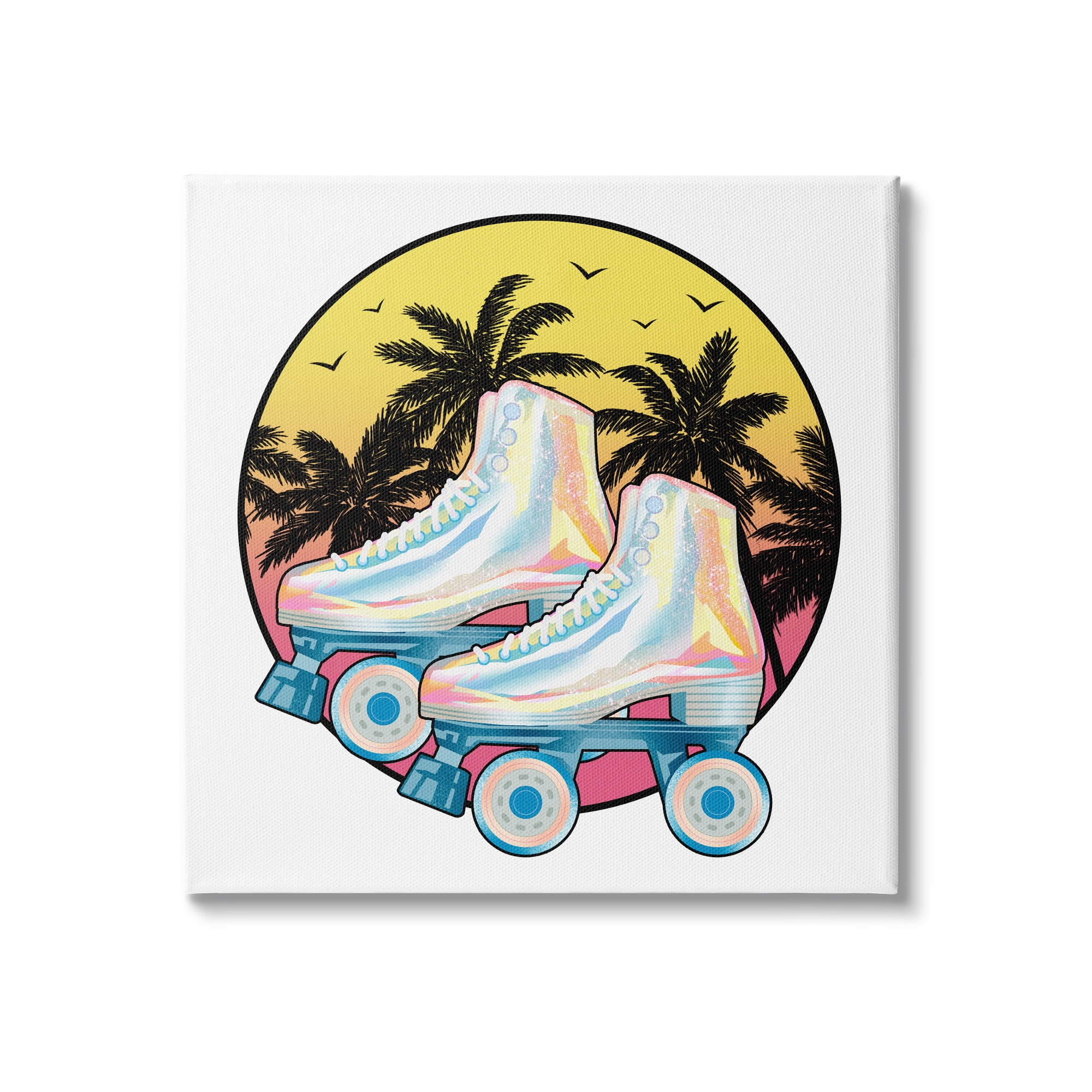 Stupell Indtries Retro Tropical Summer Sky Vintage Roller Skating Derby,30 x 30,Design by Ziwei Li