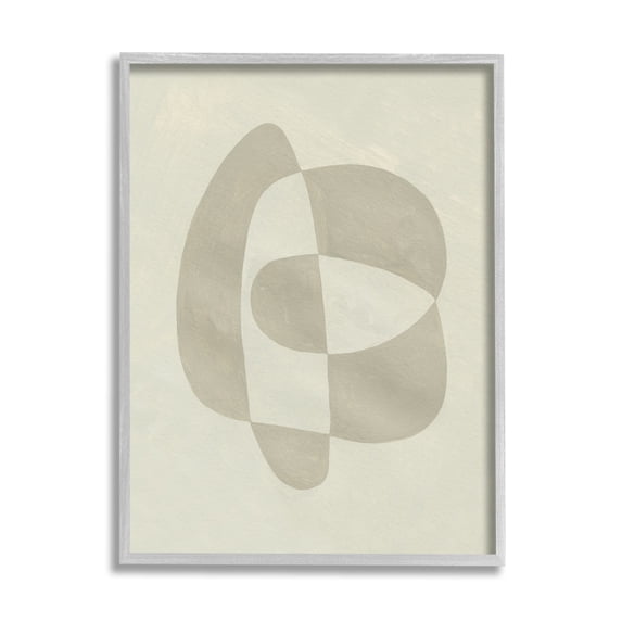Stupell Indtries Round Contrasting Shape Abstraction Beige Tan Arrangement,24 x 30,Design by Emma Caroline 