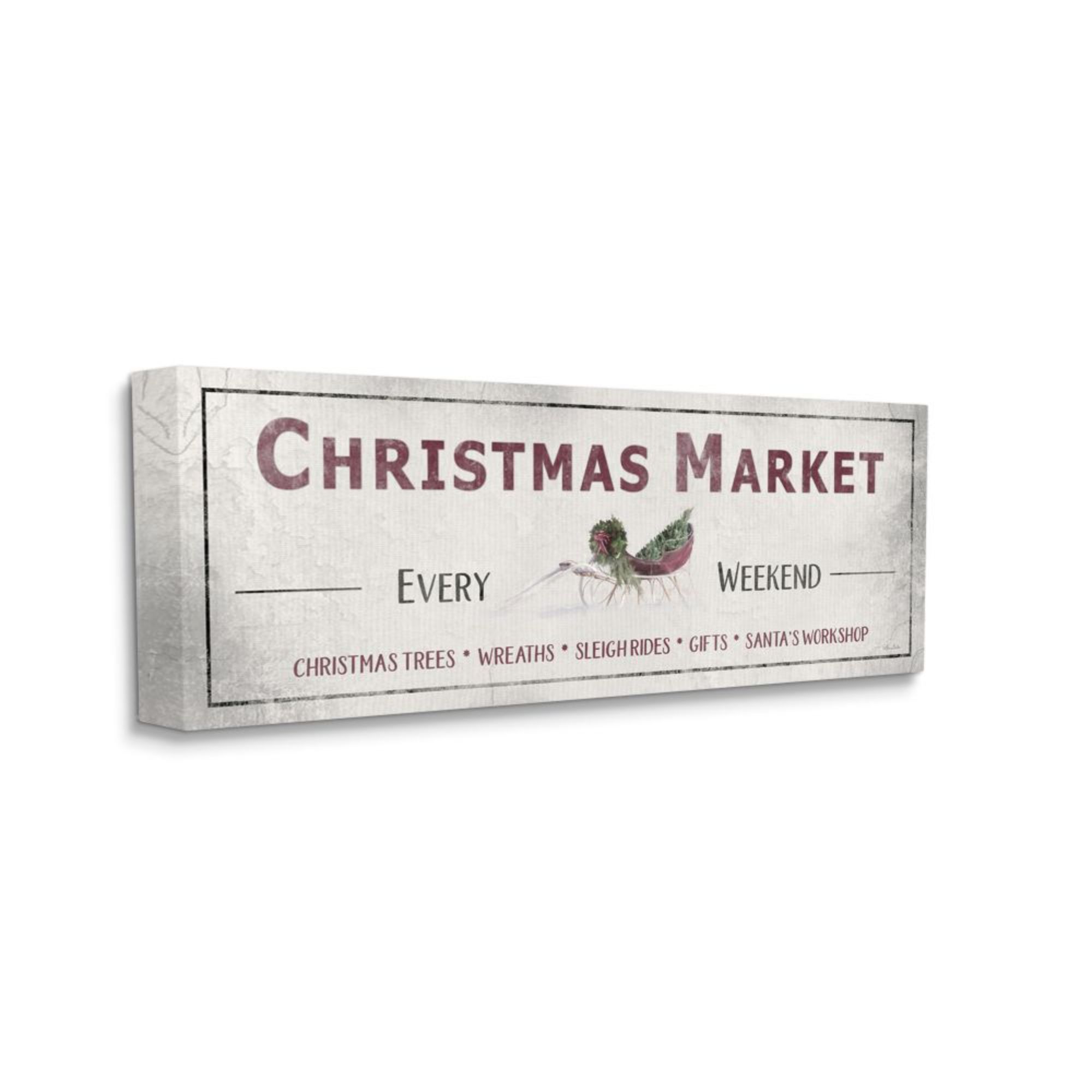 Stupell Indtries Rtic Christmas Market Sign Holiday Activity List Designed by Lori Deiter