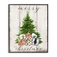 thumbnail image 1 of Stupell Indtries Rtic Distressed Merry Christmas Tree Illtration Design by Deborah Brown, 16" x 20", Black Framed, 1 of 5