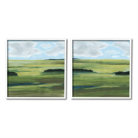 Stupell Indtries Rtic Green Valley Trees Abstraction Blue Sky,12 x 12,Design by Grace Popp
