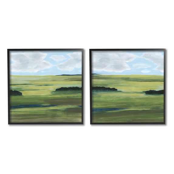 Stupell Indtries Rtic Green Valley Trees Abstraction Blue Sky,17 x 17,Design by Grace Popp