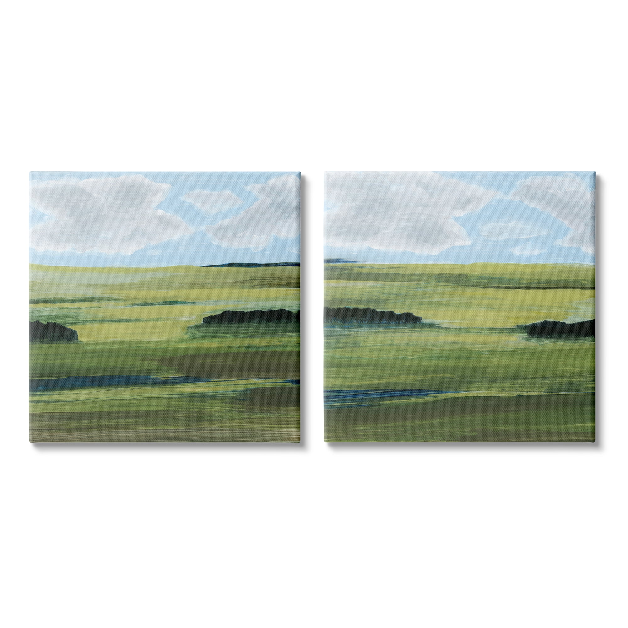 Stupell Indtries Rtic Green Valley Trees Abstraction Blue Sky,17 x 17,Design by Grace Popp