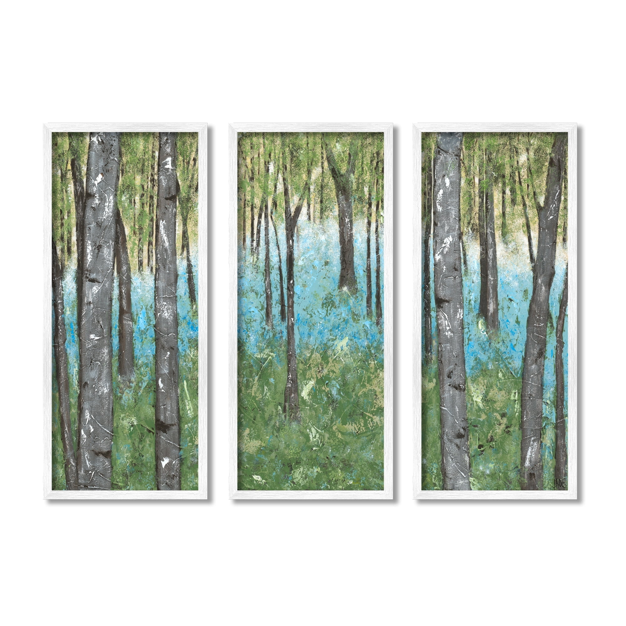 Stupell Indtries Rtic Grey Birch Trees Abstract Forest Scene,10 x 24,Design by Jade Reynolds