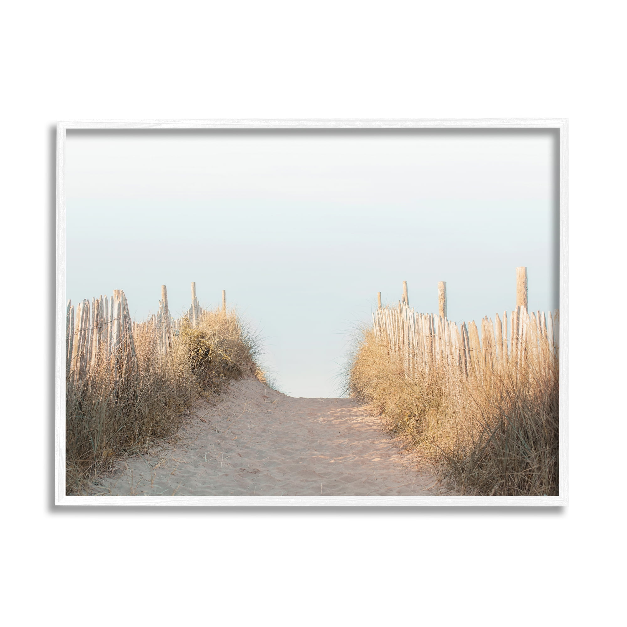 Stupell Indtries Sand Break Nautical Path Tall Grass Distant Waters,14 x 11,Design by Ian Winstanley