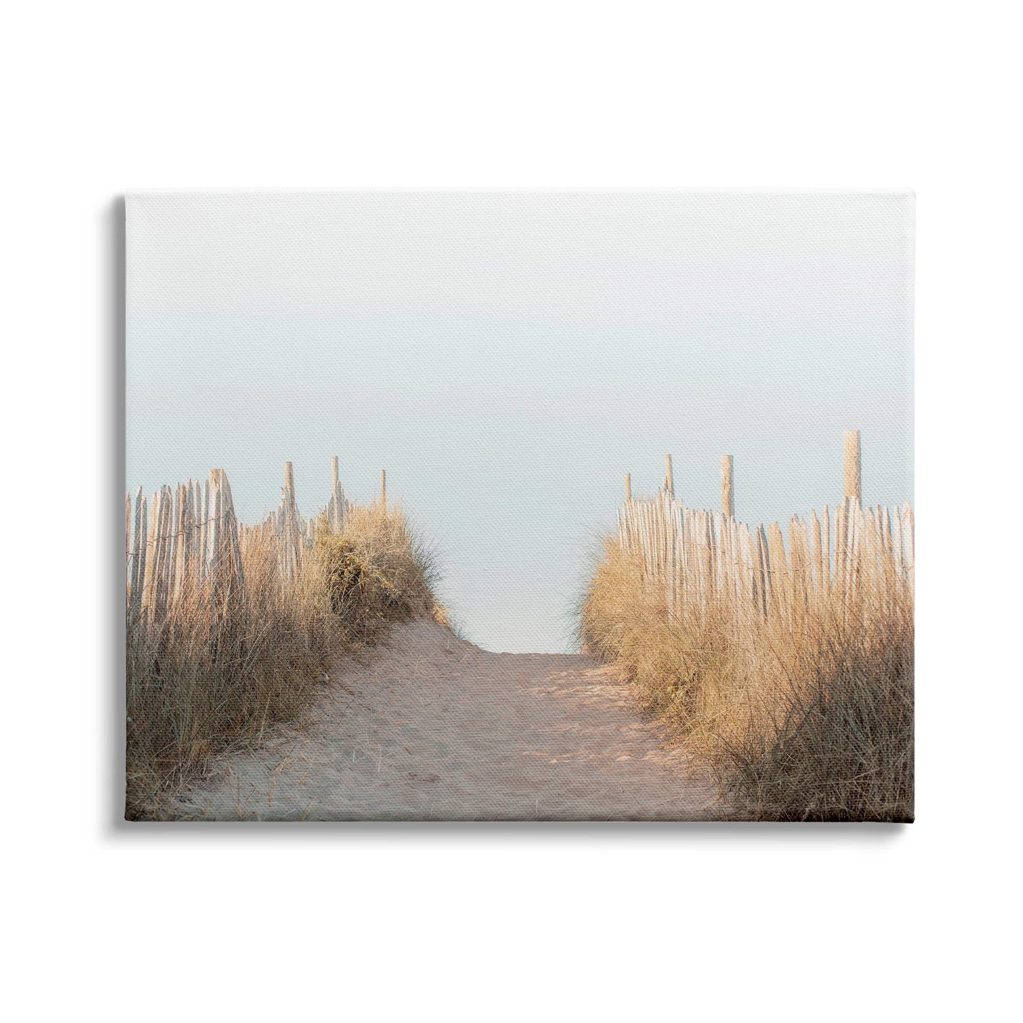 Stupell Indtries Sand Break Nautical Path Tall Grass Distant Waters,20 x 16,Design by Ian Winstanley