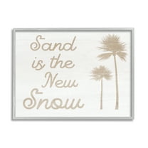 Stupell Indtries Sand is New Snow Phrase Soft Palm Trees,14 x 11,Design by Daphne Polselli