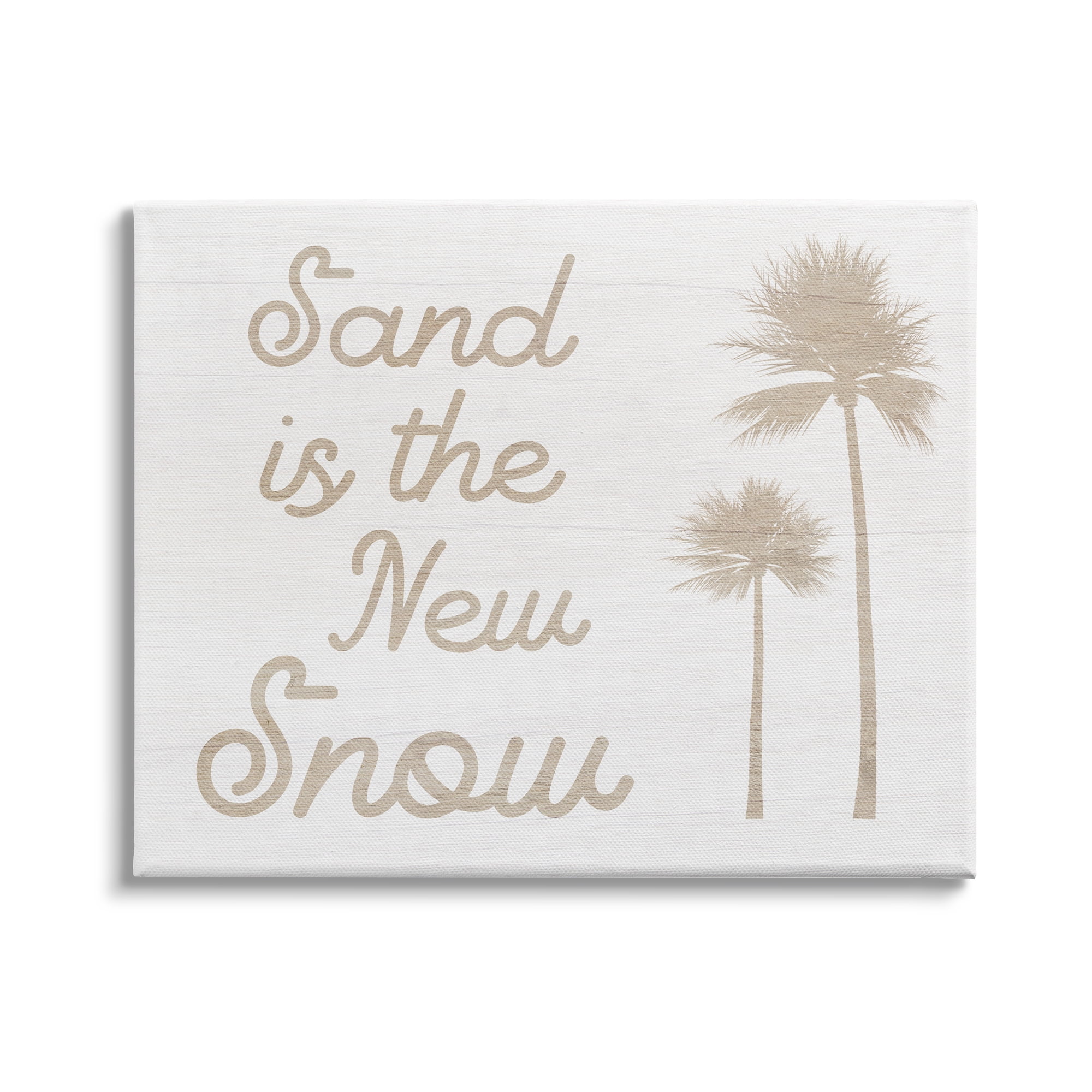 Stupell Indtries Sand is New Snow Phrase Soft Palm Trees,48 x 36,Design by Daphne Polselli