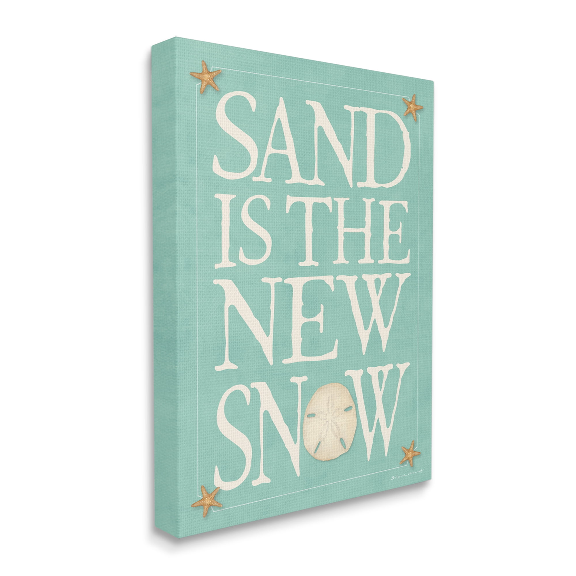 Stupell Industries Sand is the New Snow Nautical Winter Starfish Nature Painting Gallery Wrapped Canvas Art Print Wall Art, 24 x 30