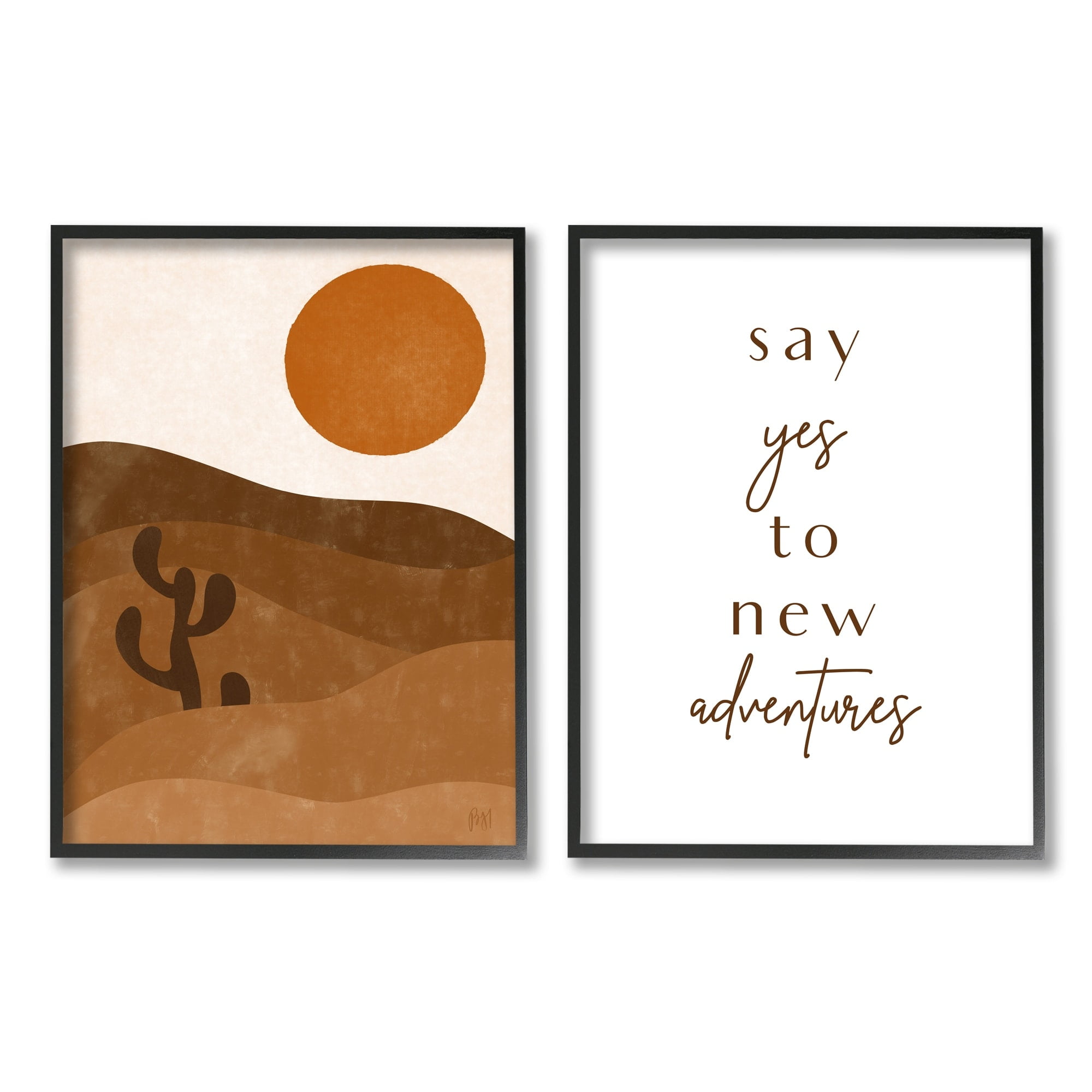 Stupell Indtries Say Yes New Adventures Phrase Desert Sun Cact,24 x 30,Design by Birch&Ink