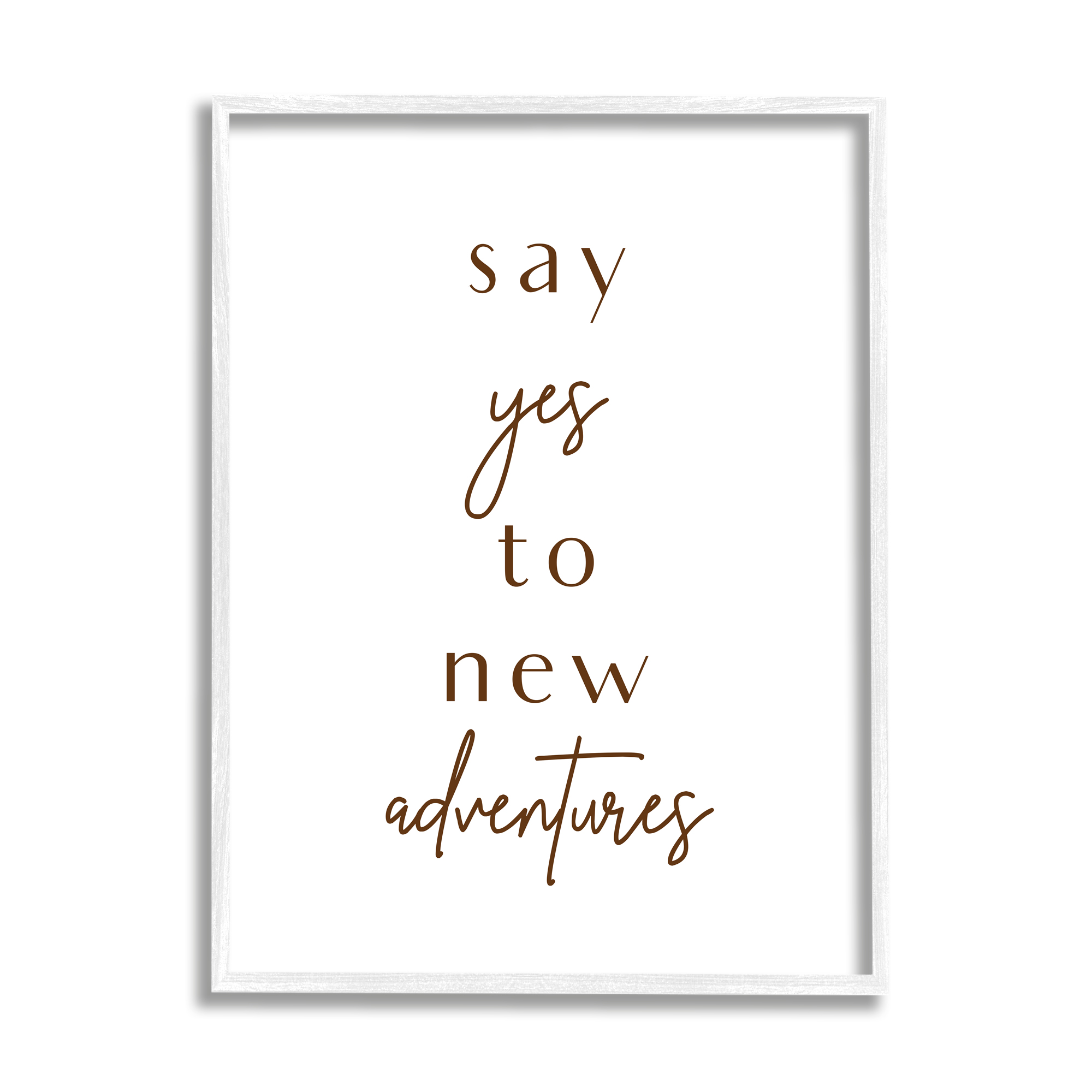 Stupell Indtries Say Yes to New Adventures Phrase Minimal Typography,11 x 14,Design by Birch&Ink