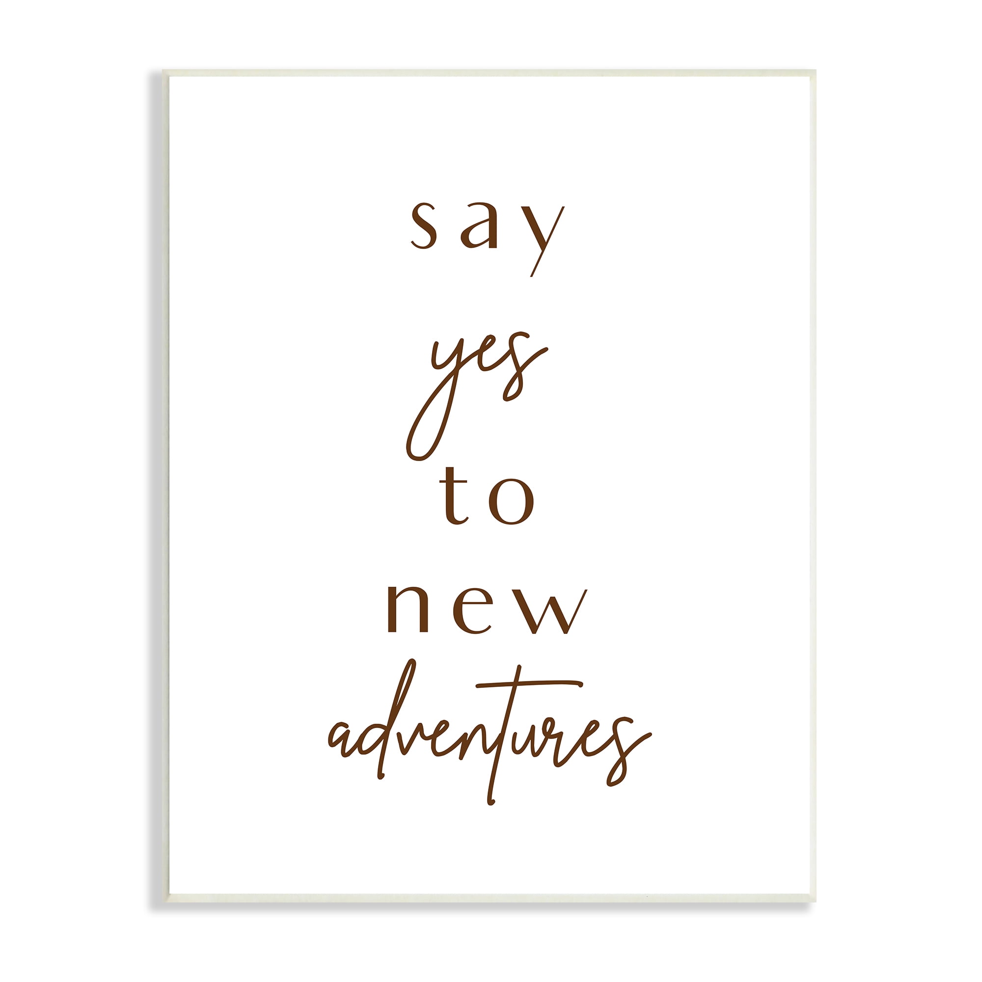 Stupell Indtries Say Yes to New Adventures Phrase Minimal Typography,13 x 19,Design by Birch&Ink